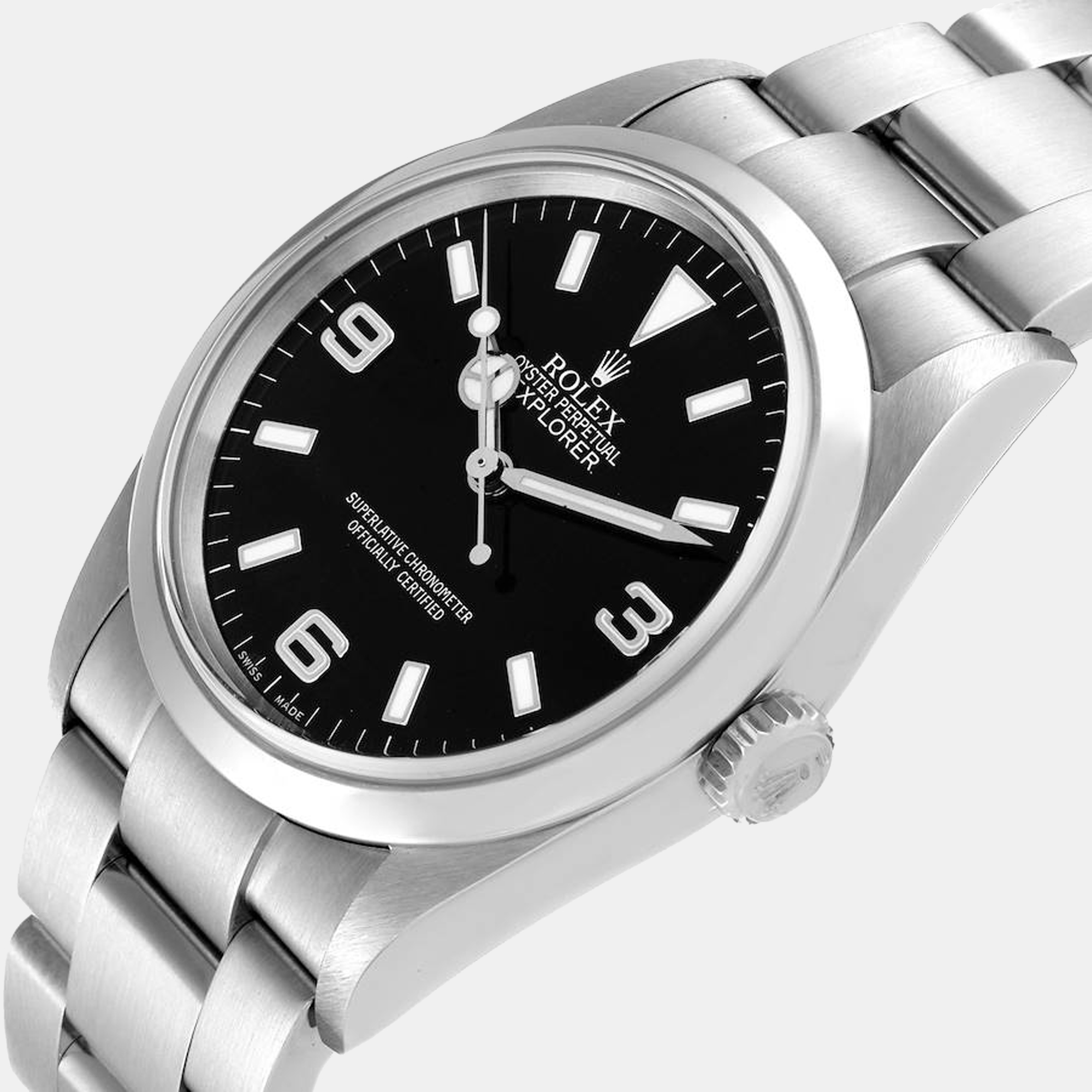 

Rolex Black Stainless Steel Explorer 114270 Men's Wristwatch 36 mm