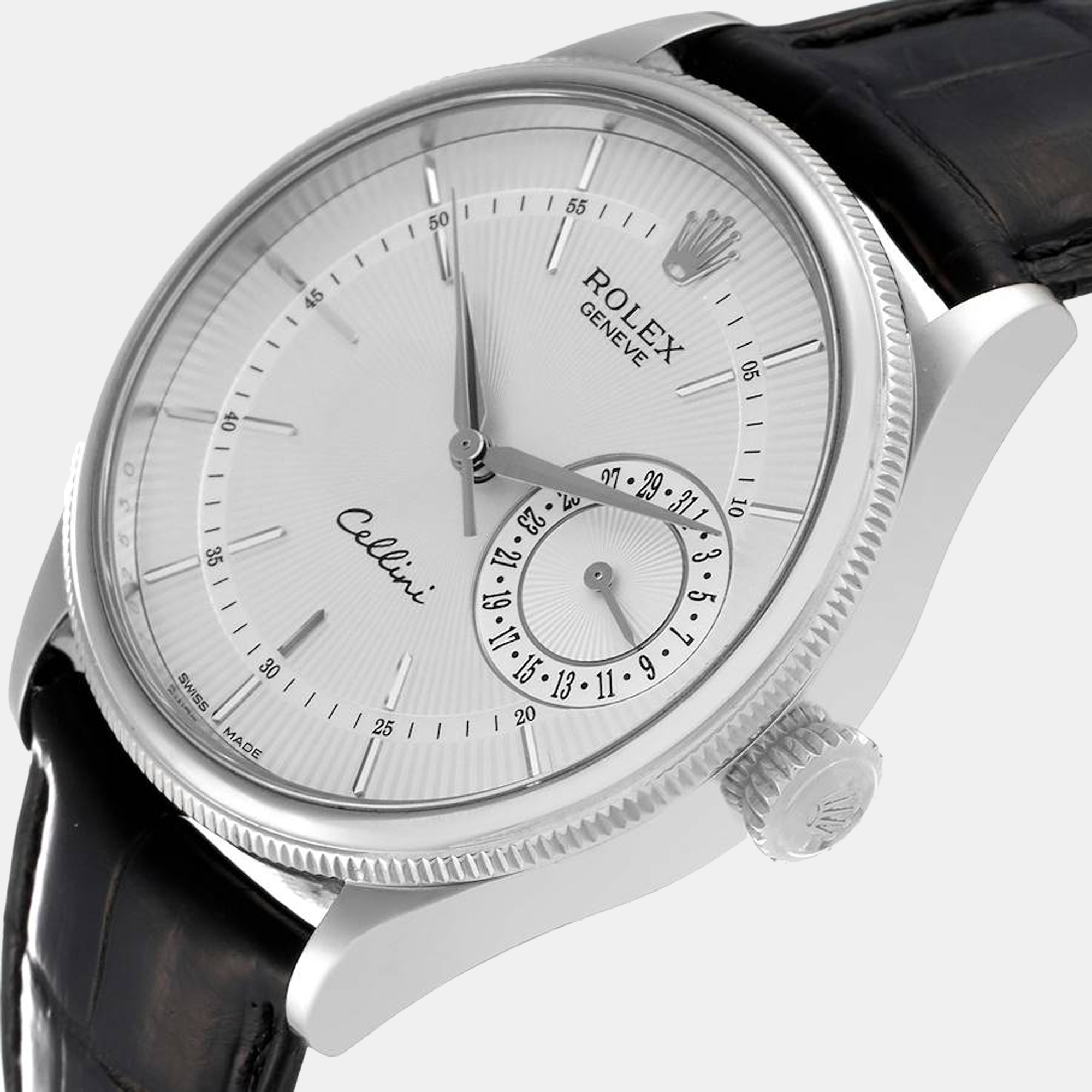 

Rolex Silver 18K White Gold Cellini 50519 Men's Wristwatch 39 mm