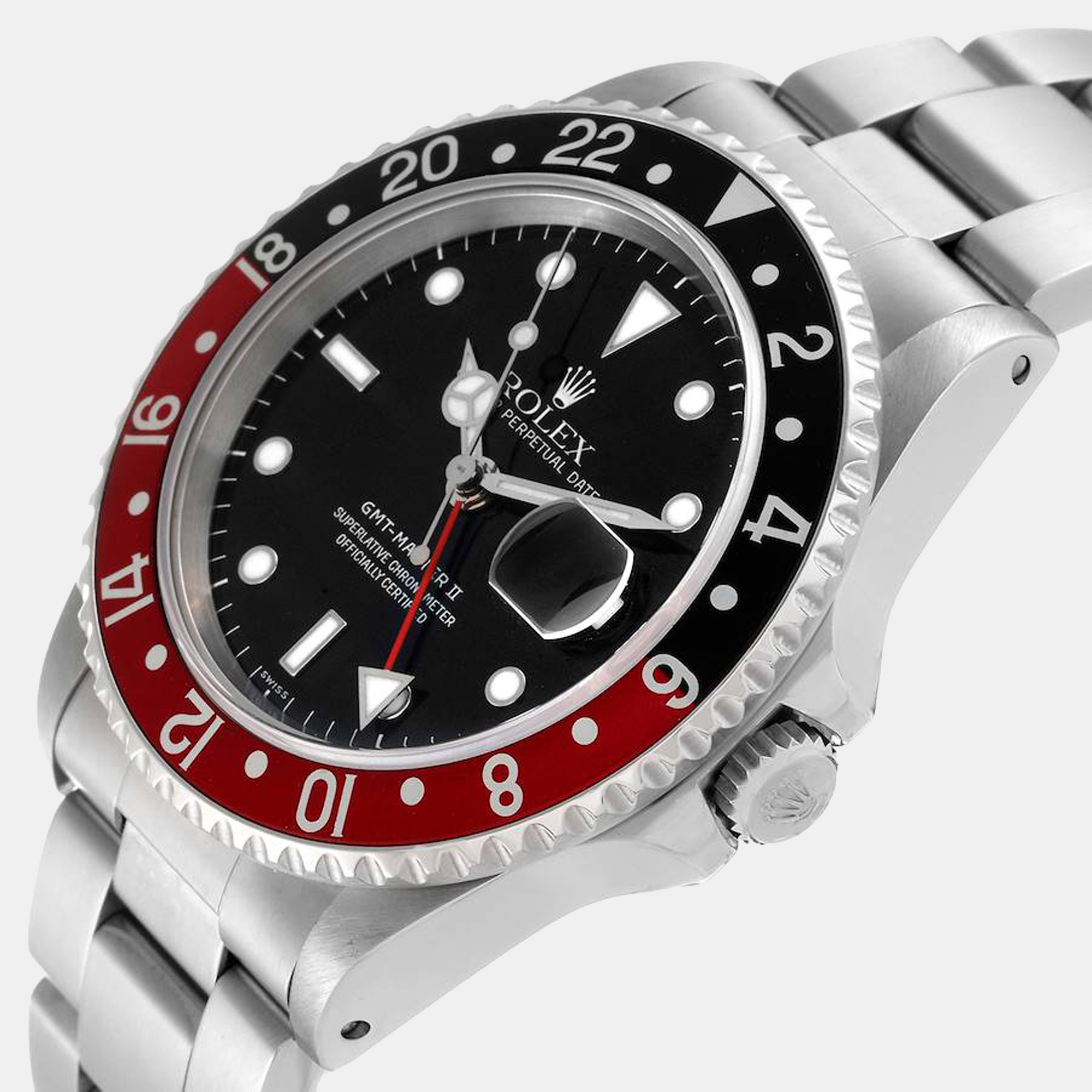 

Rolex Black Stainless Steel GMT-Master II Coke 16710 Automatic Men's Wristwatch 40 mm