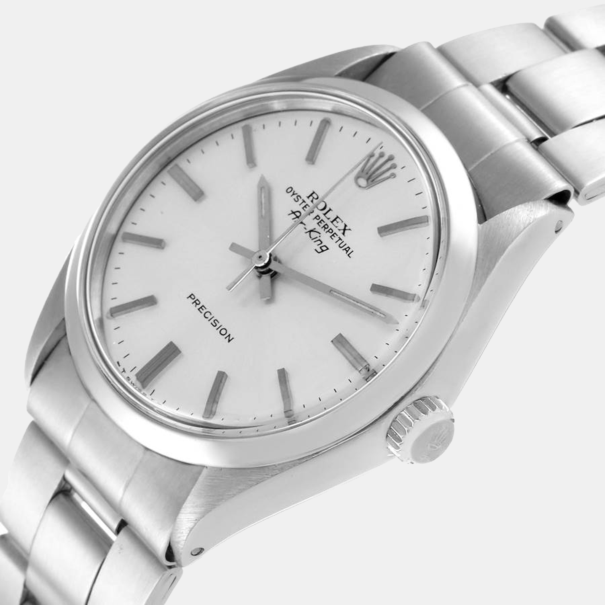 

Rolex Silver Stainless Steel Air-King 5500 Men's Wristwatch 34 mm