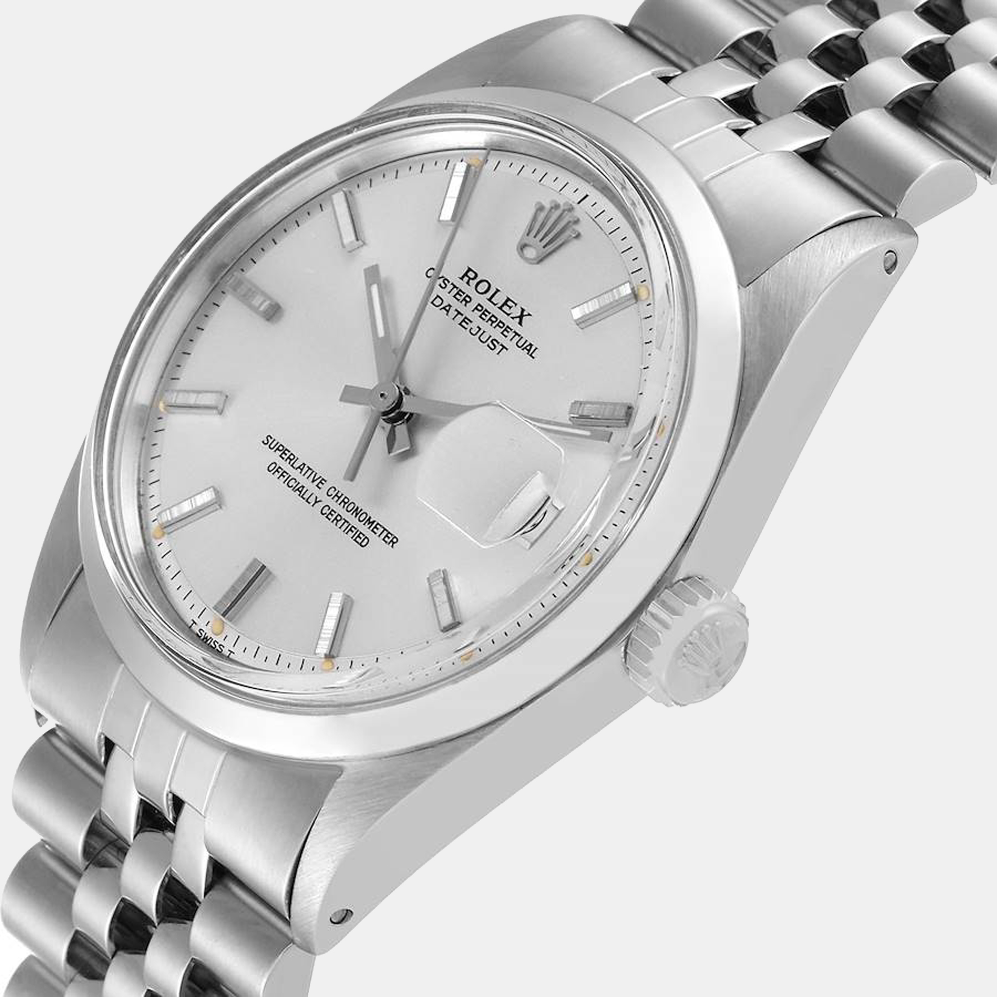 

Rolex Silver Stainless Steel Datejust Vintage 1600 Men's Wristwatch 36 mm
