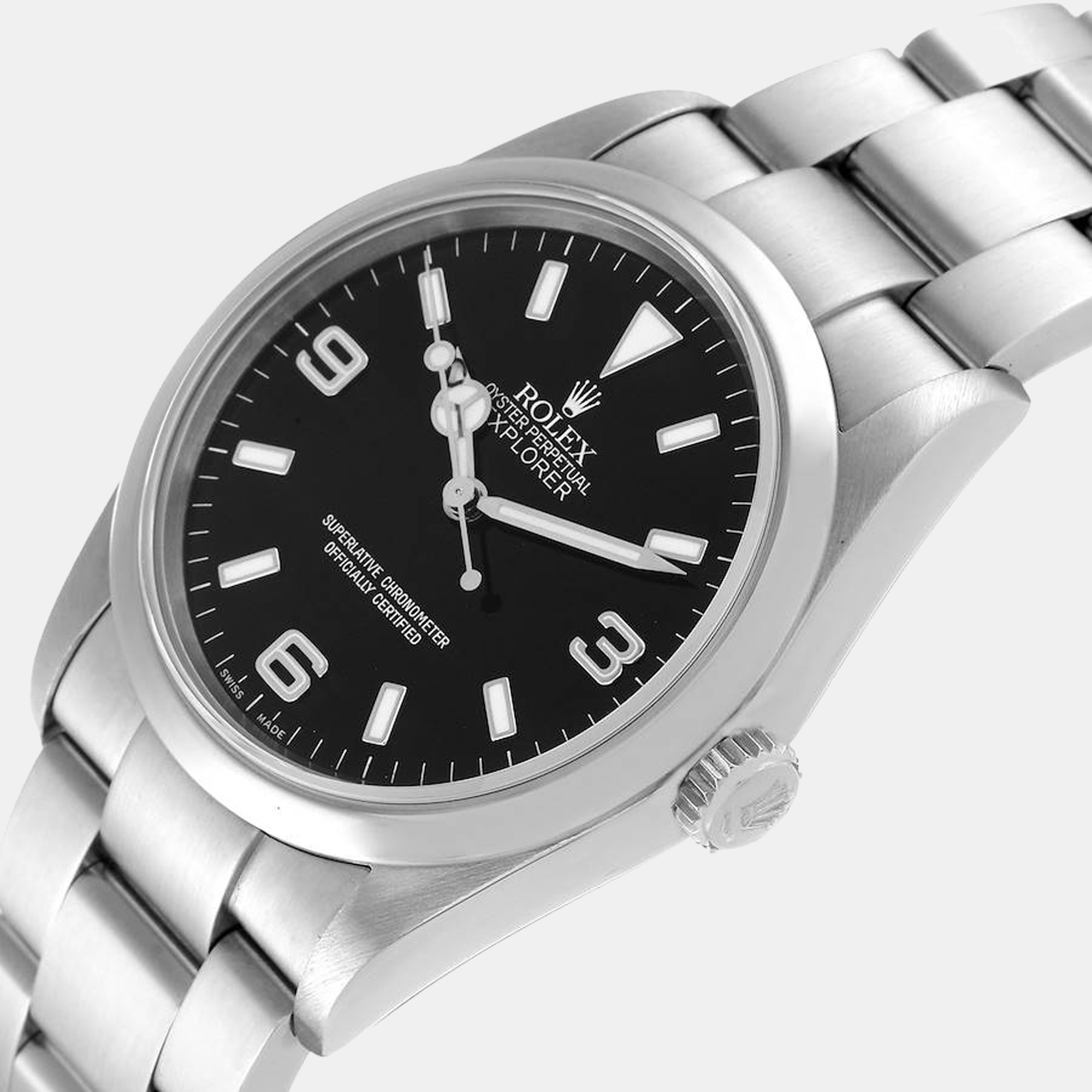 

Rolex Black Stainless Steel Explorer 114270 Men's Wristwatch 36 mm