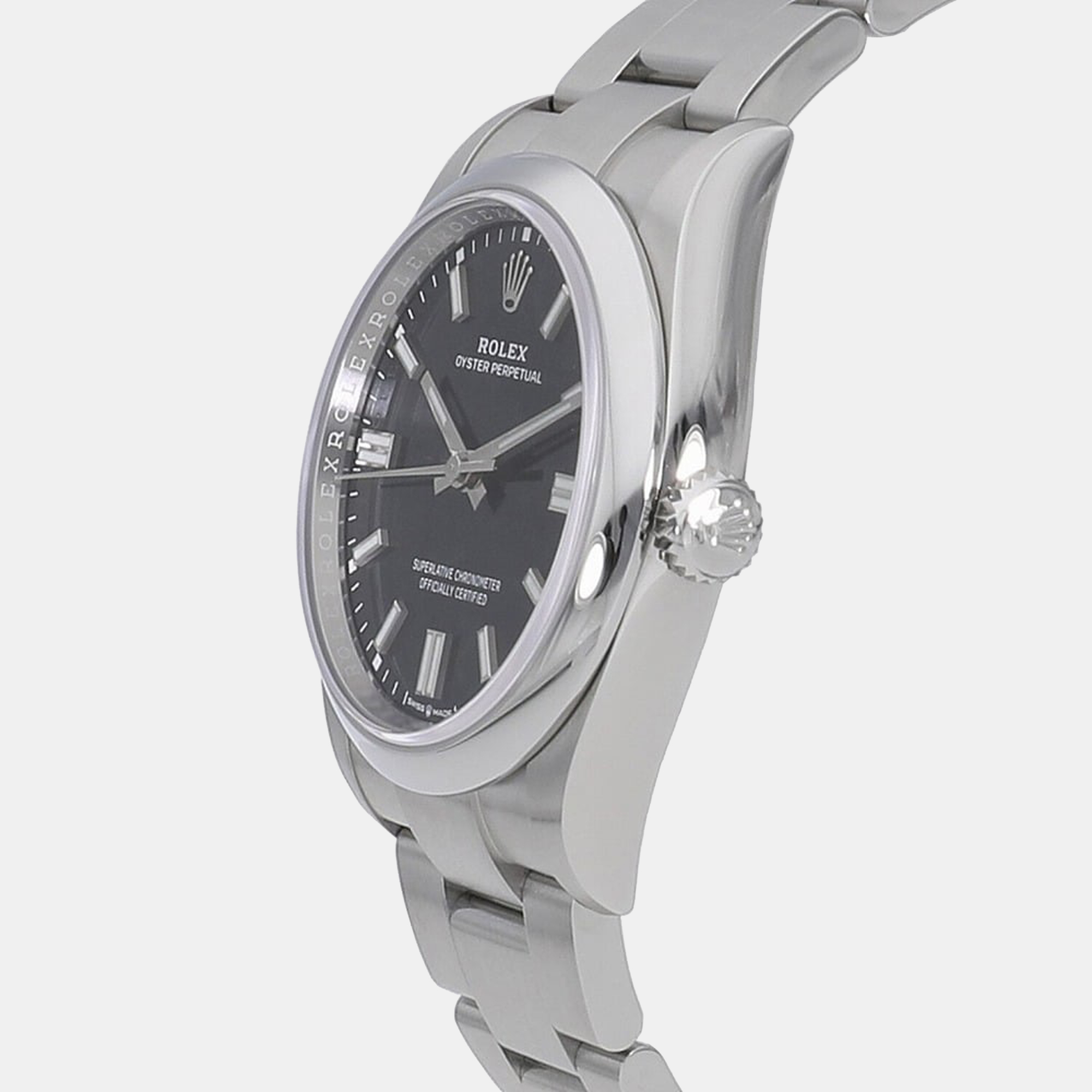 

Rolex Black Stainless Steel Oyster Perpetual 126000 Automatic Men's Wristwatch 36 mm