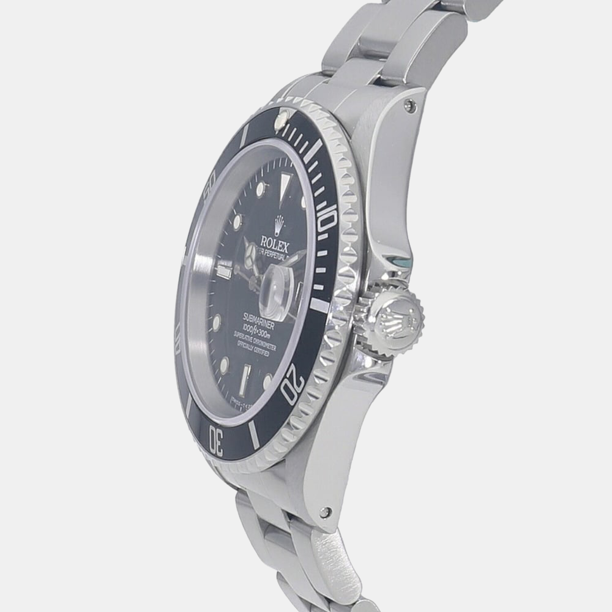 

Rolex Black Stainless Steel Submariner Date 16610 Automatic Men's Wristwatch 40 mm