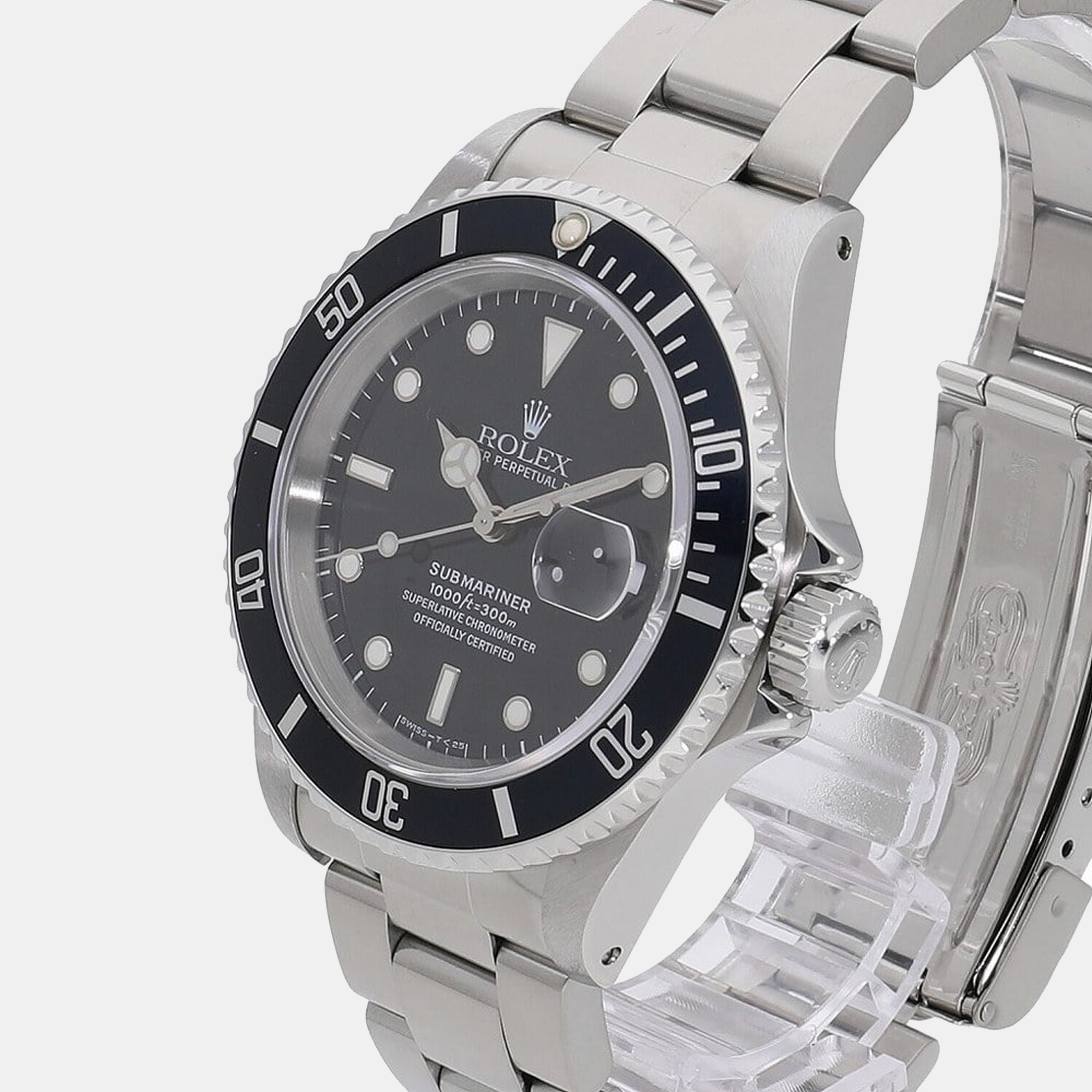 

Rolex Black Stainless Steel Submariner 16610 Automatic Men's Wristwatch 40 mm