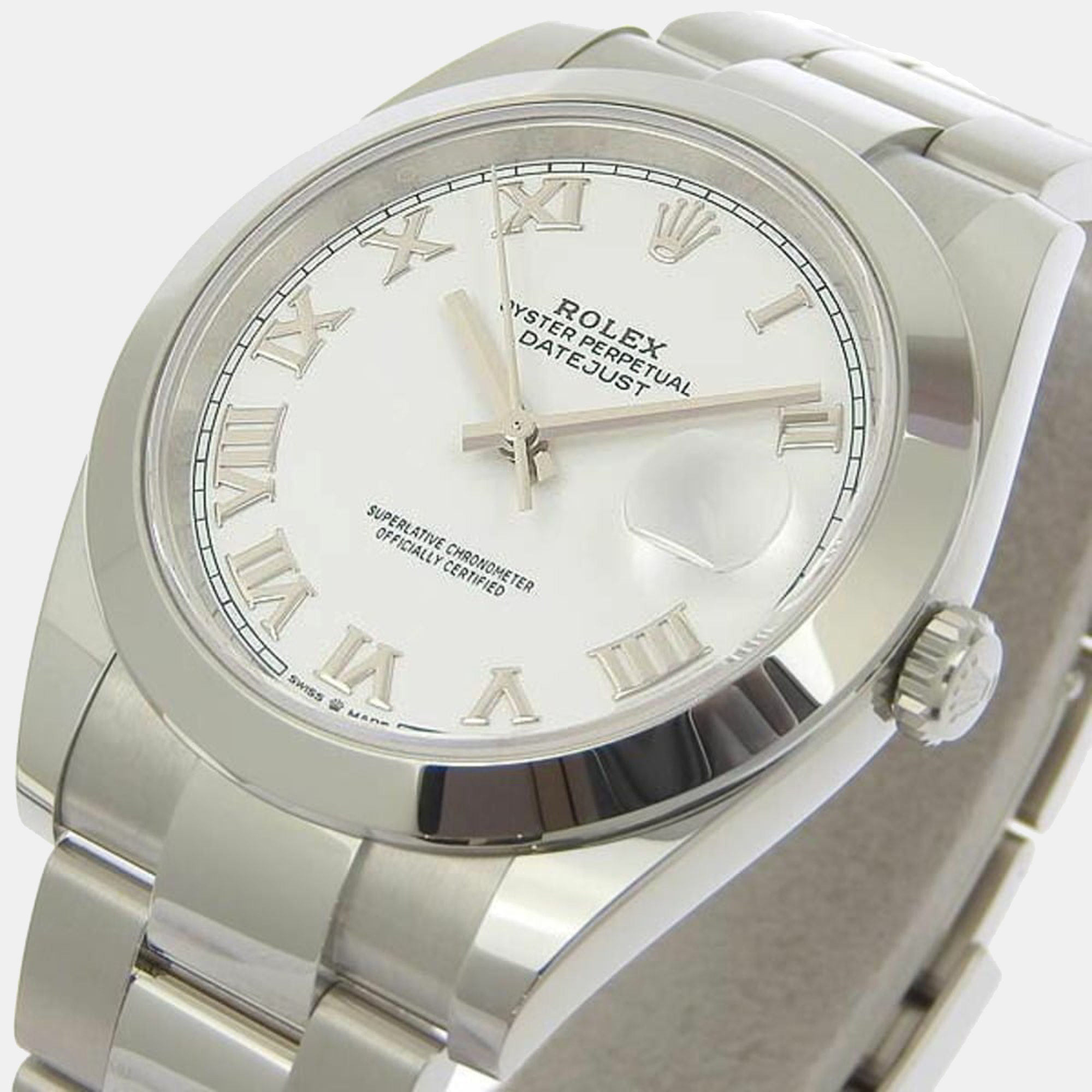 

Rolex White Stainless Steel Datejust 126300 Automatic Men's Wristwatch 41 mm
