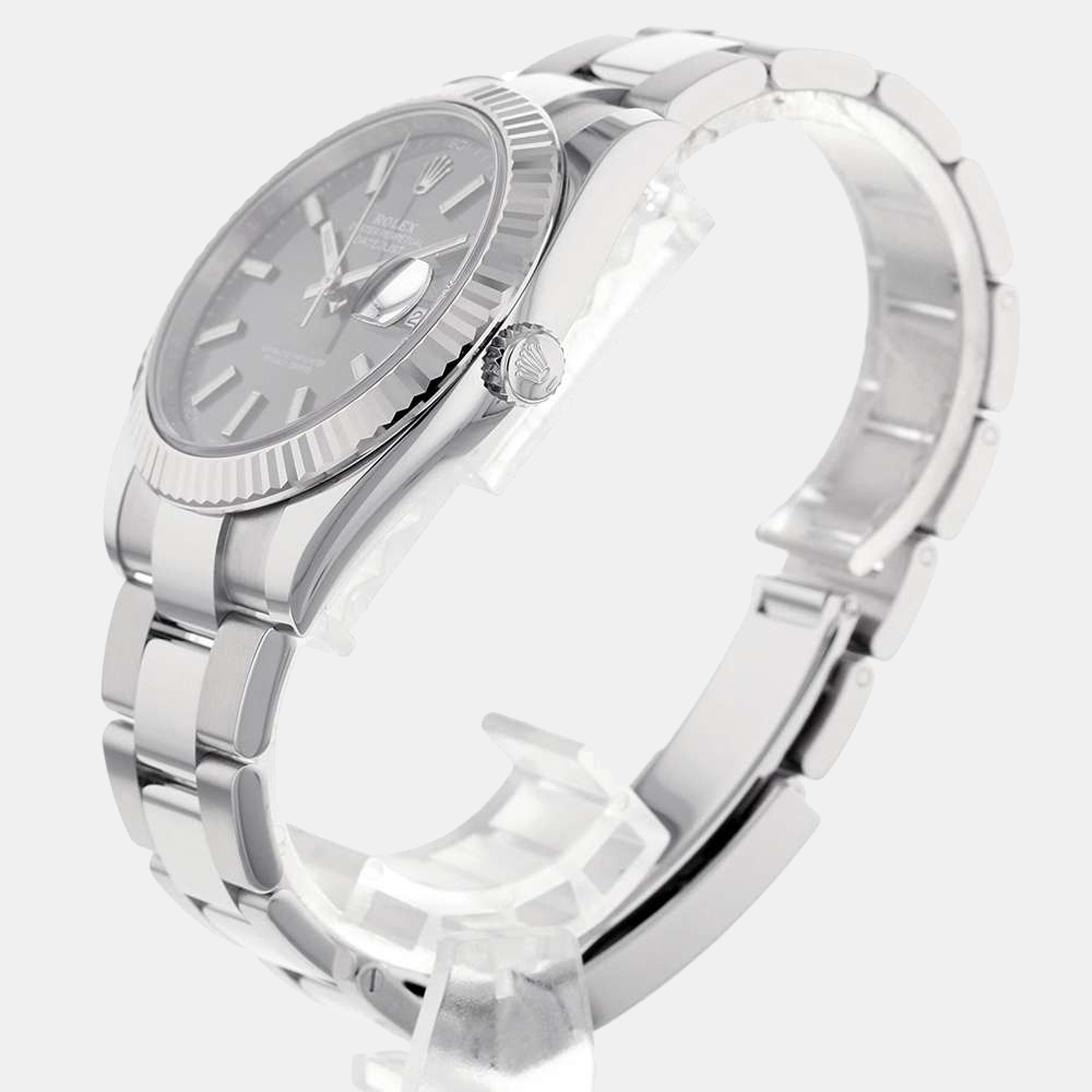 

Rolex Slate 18k White Gold And Stainless Steel Datejust 126334 Automatic Men's Wristwatch 41 mm, Grey