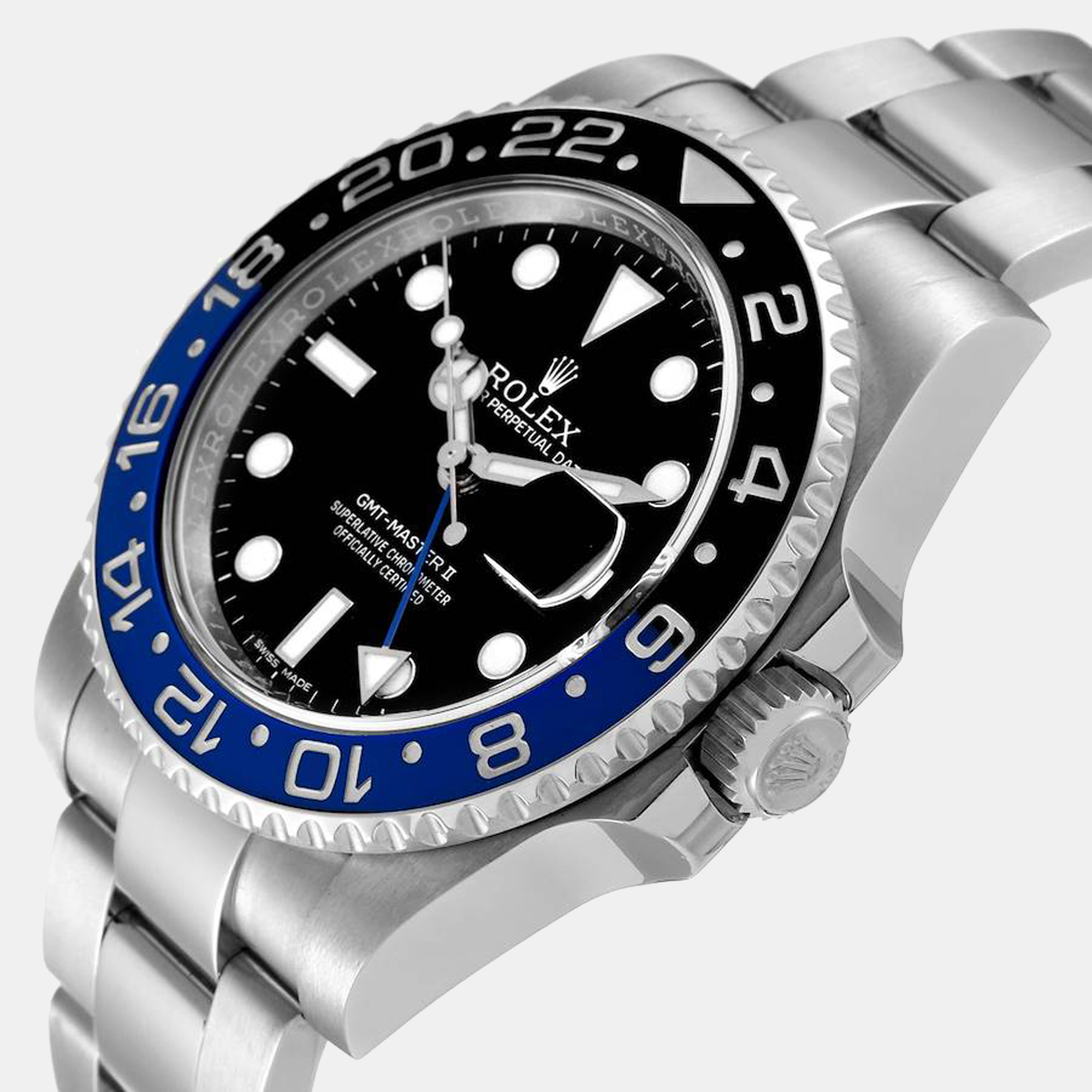 

Rolex Black Stainless Steel GMT-Master II Batman 116710 Automatic Men's Wristwatch 40 mm