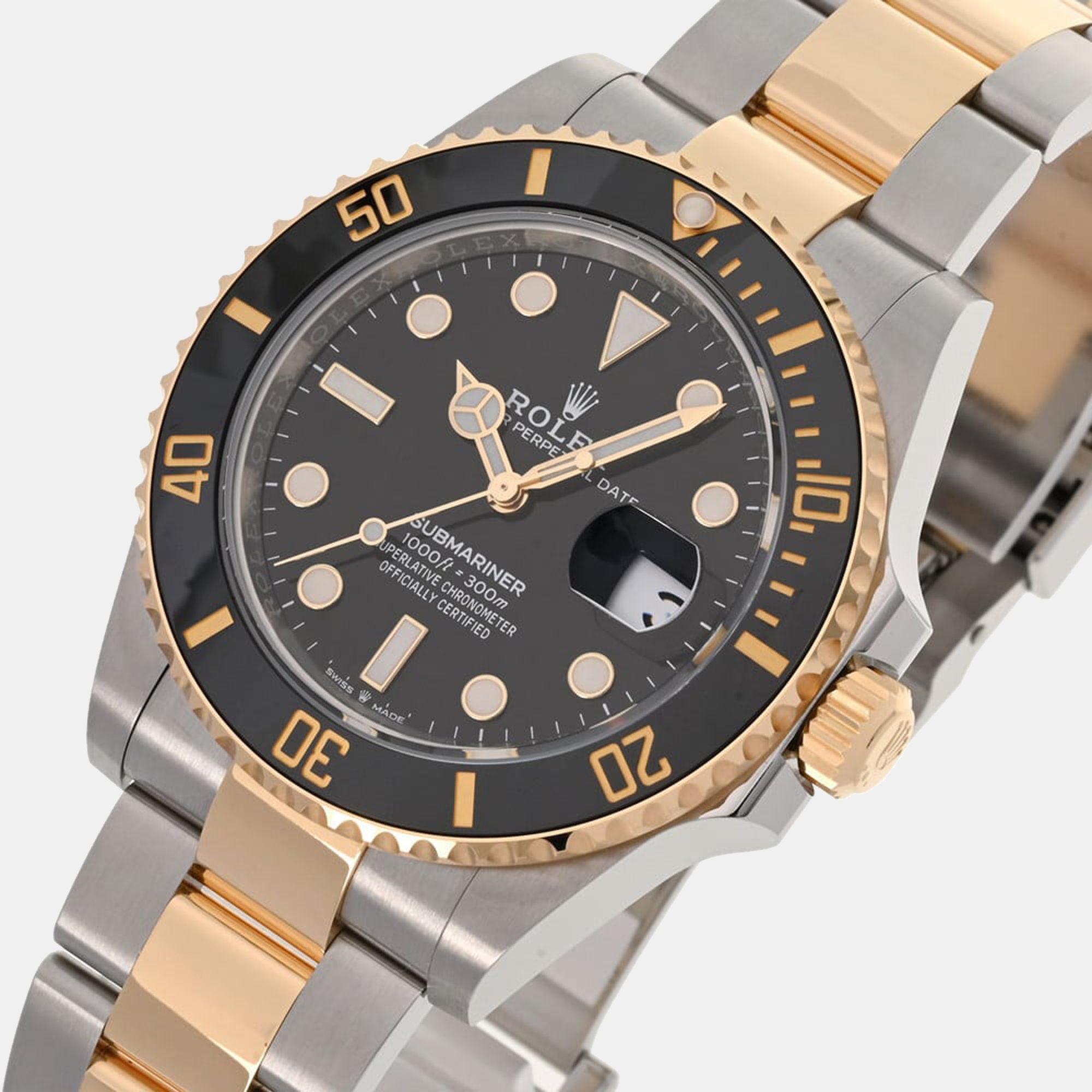 

Rolex Black 18K Yellow Gold And Stainless Steel Submariner 126613LN Automatic Men's Wristwatch 41 mm