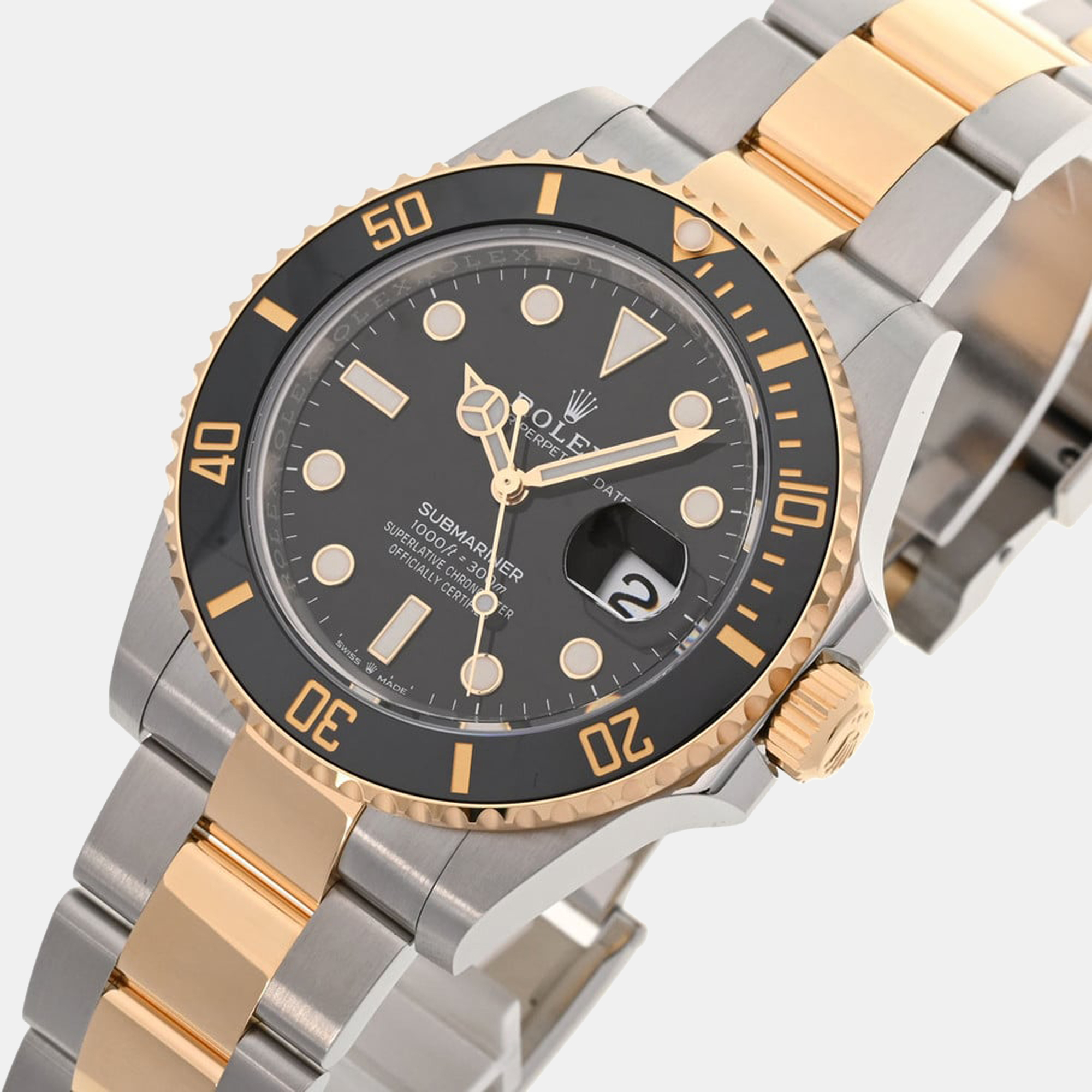 

Rolex Black 18K Yellow Gold And Stainless Steel Submariner 126613LN Automatic Men's Wristwatch 41 mm