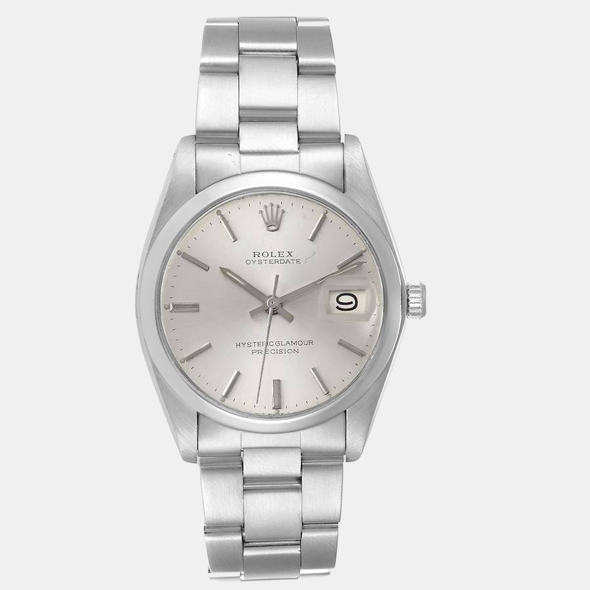 

Rolex Silver Stainless Steel Oysterdate 6694 Men's Wristwatch 35 mm