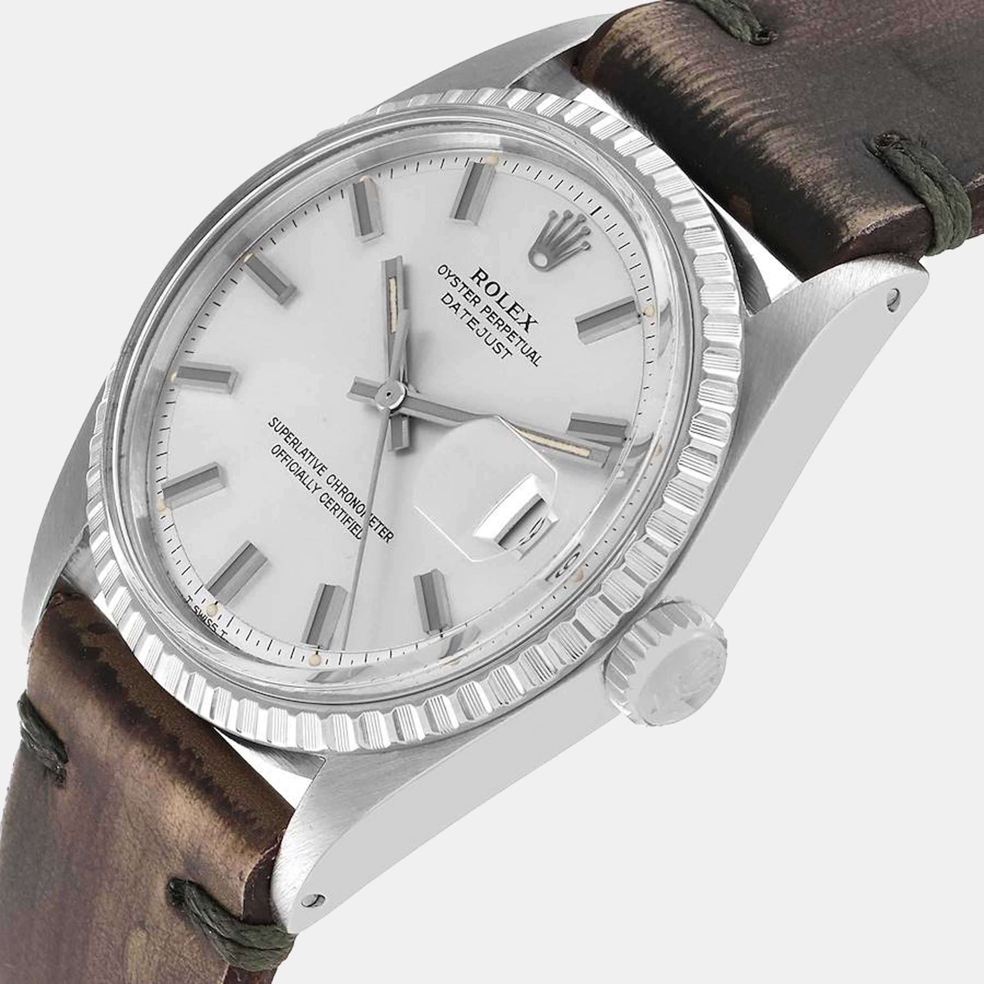 

Rolex Silver Stainless Steel Datejust Vintage 1603 Men's Wristwatch 36 mm