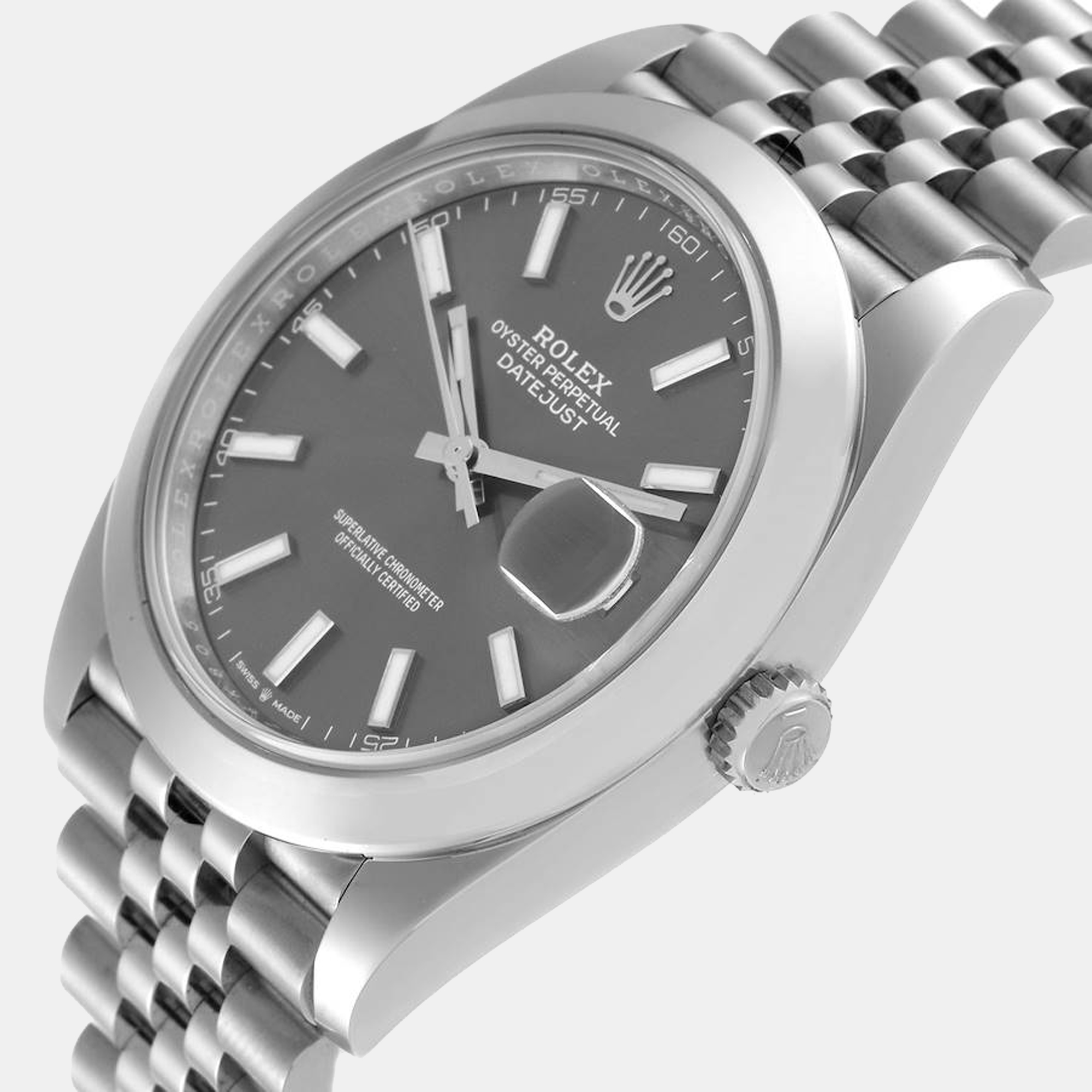 

Rolex Grey Stainless Steel Datejust 126300 Automatic Men's Wristwatch 41 mm