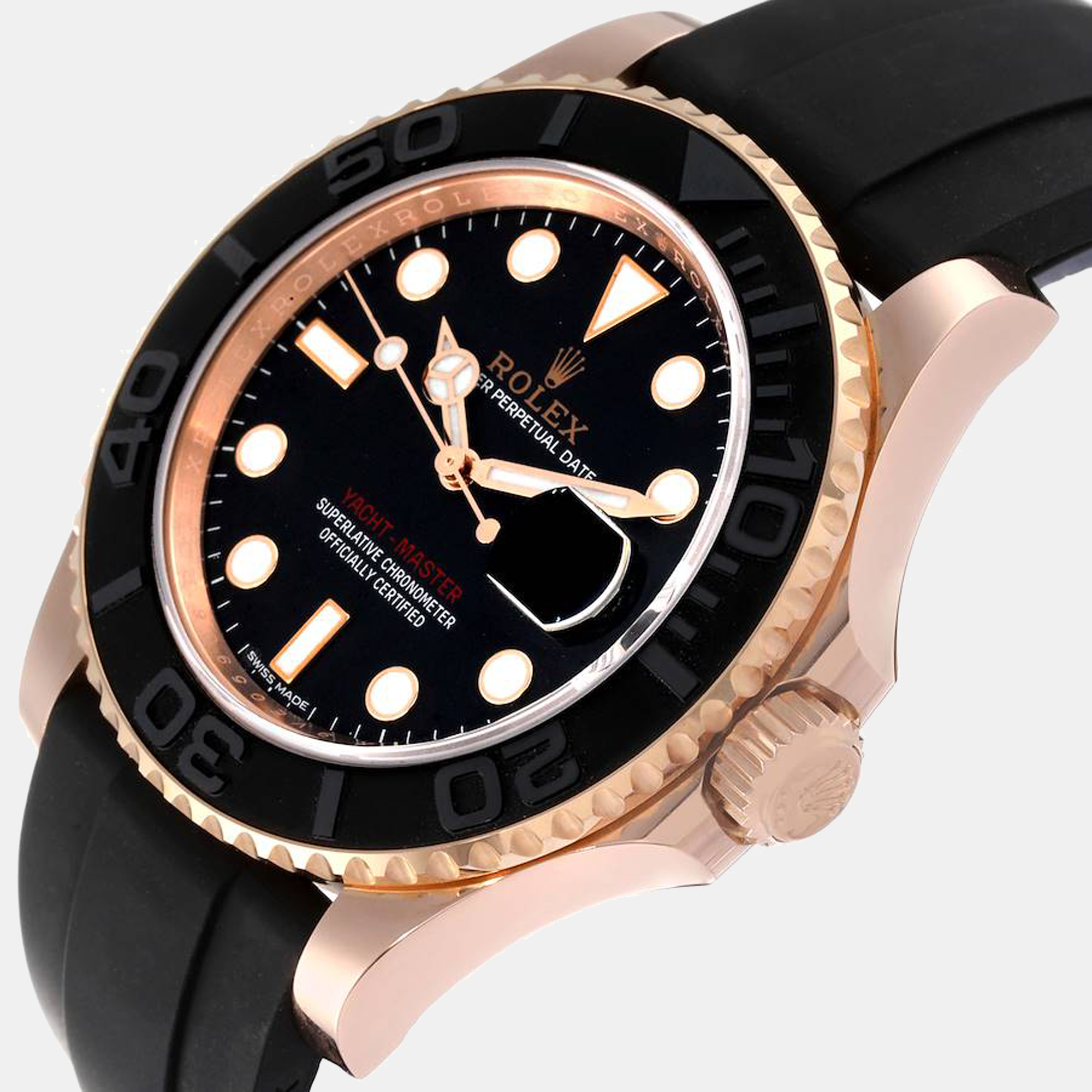 

Rolex Black 18K Rose Gold Yacht-Master 116655 Men's Wristwatch 40 mm