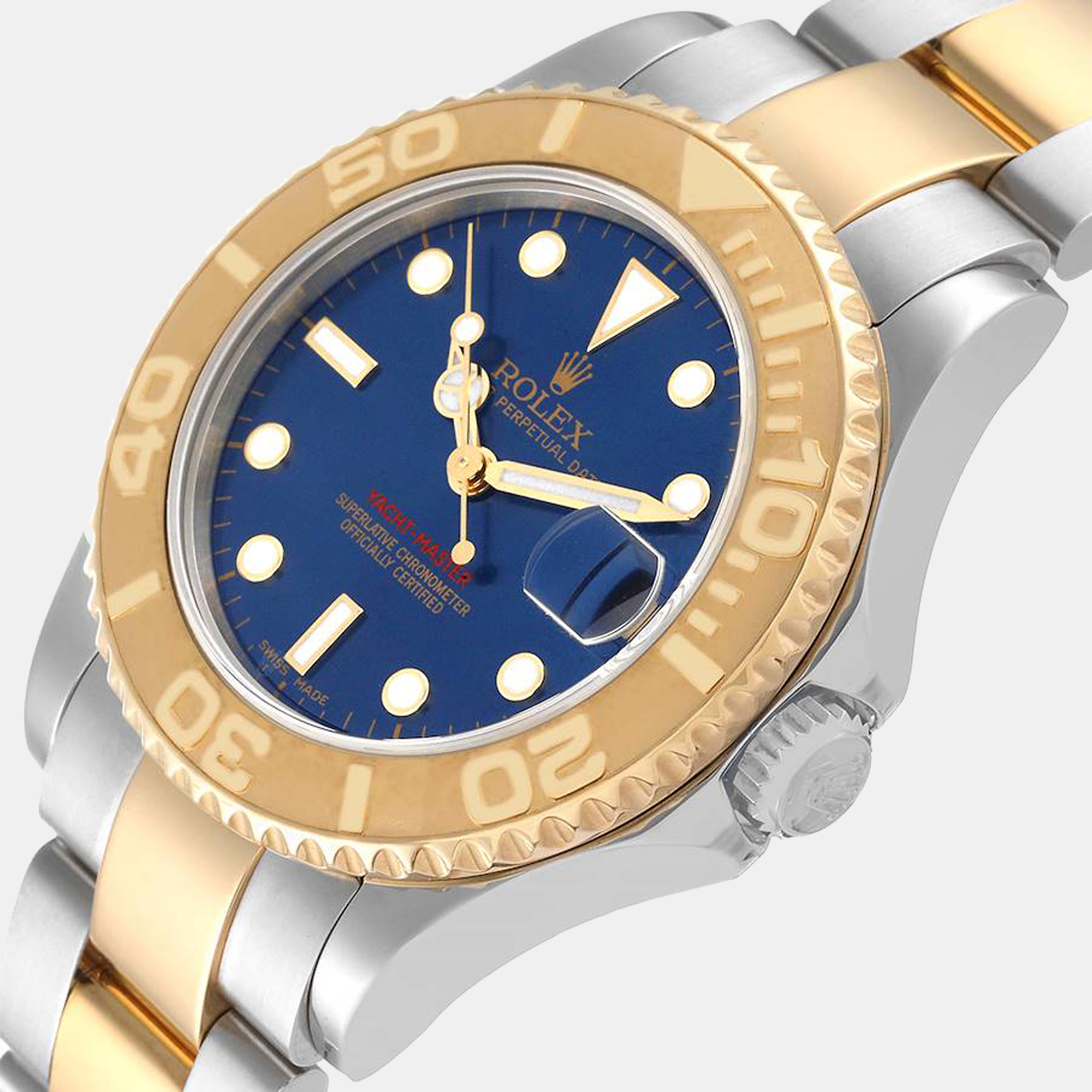 

Rolex Blue 18K Yellow Gold And Stainless Steel Yacht-Master 168623 Automatic Men's Wristwatch 35 mm