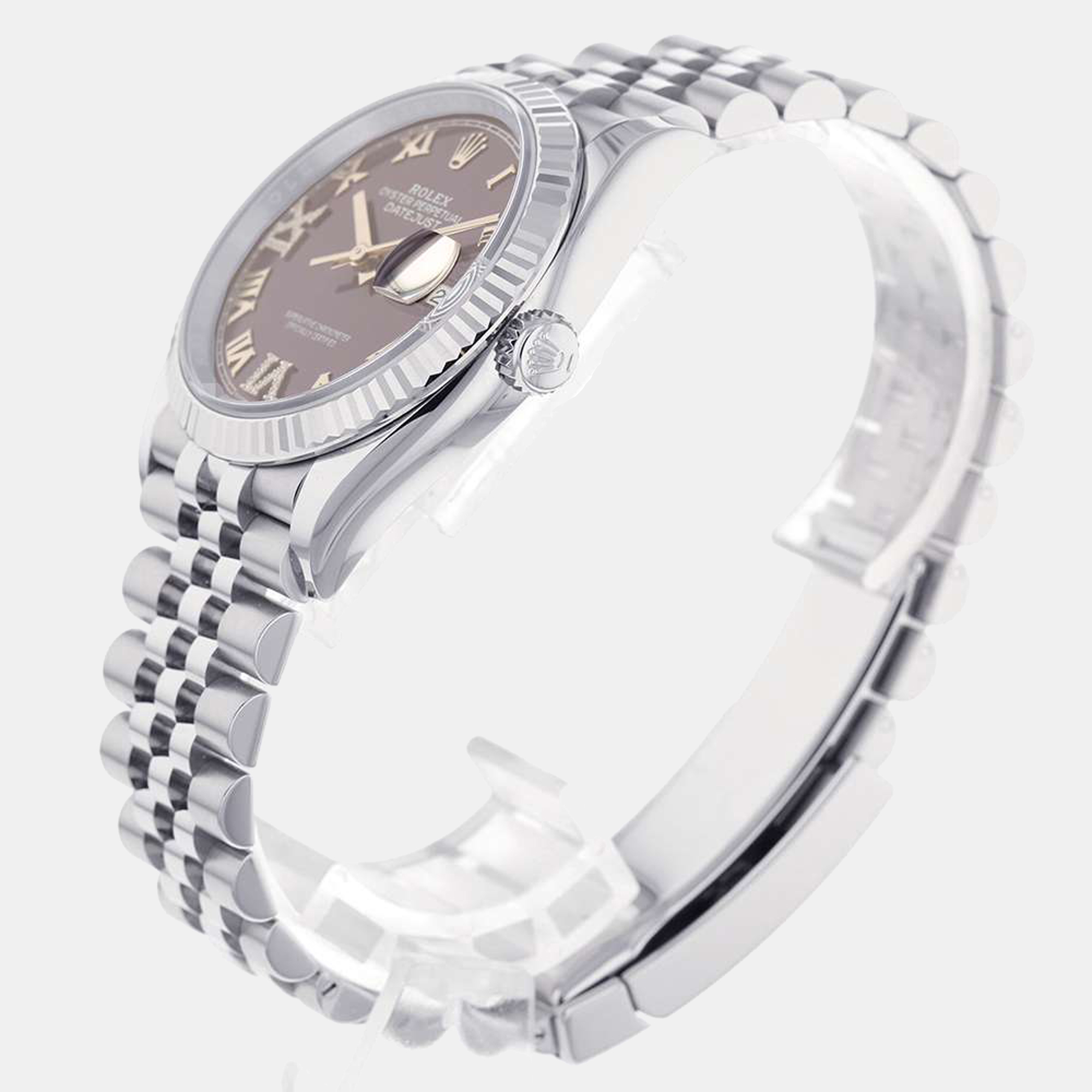 

Rolex Aubergine Stainless Steel Datejust 126234 Automatic Men's Wristwatch 36 mm, Black