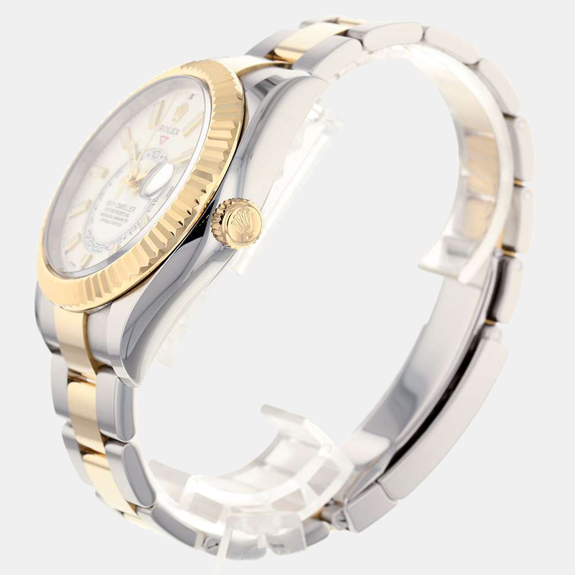 

Rolex White 18K Yellow Gold And Stainless Steel Sky-Dweller 326933 Automatic Men's Wristwatch 42 mm
