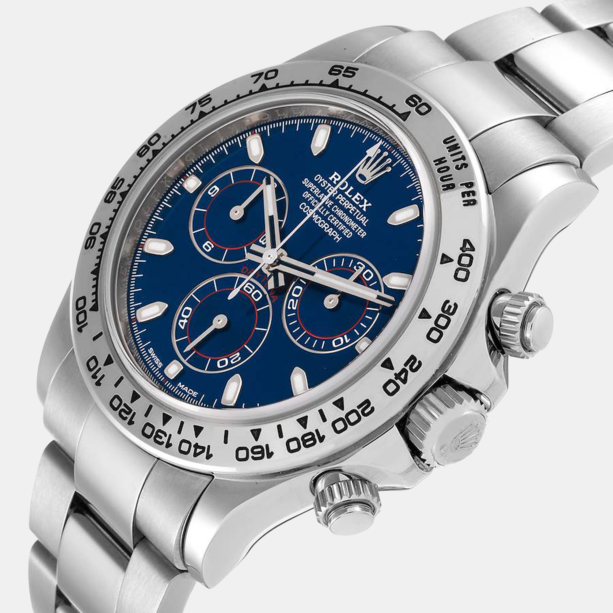 

Rolex Blue 18K White Gold Cosmograph Daytona 116509 Men's Wristwatch 40 mm