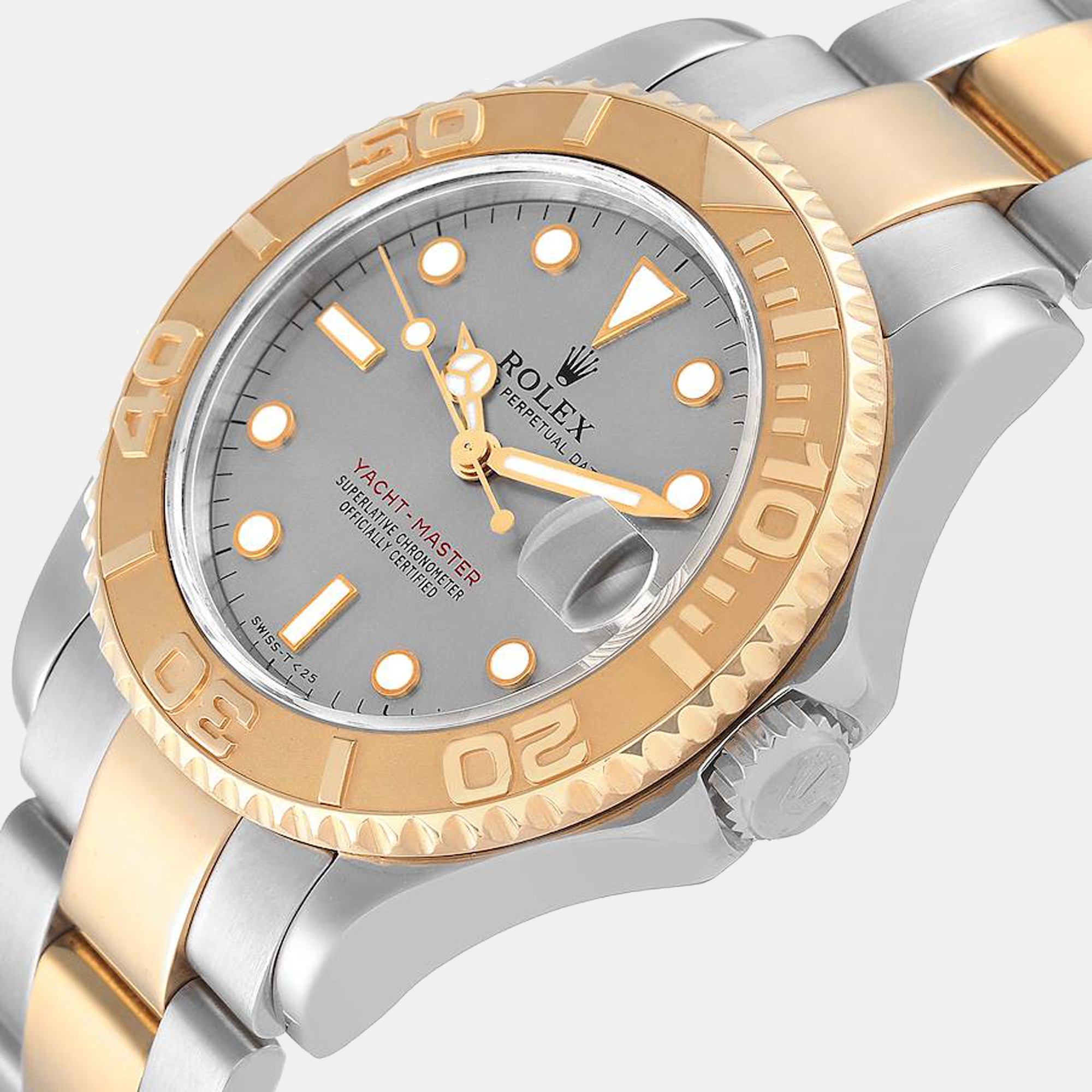 

Rolex Grey 8K Yellow Gold And Stainless Steel Yacht-Master 68623 Men's Wristwatch 35 mm