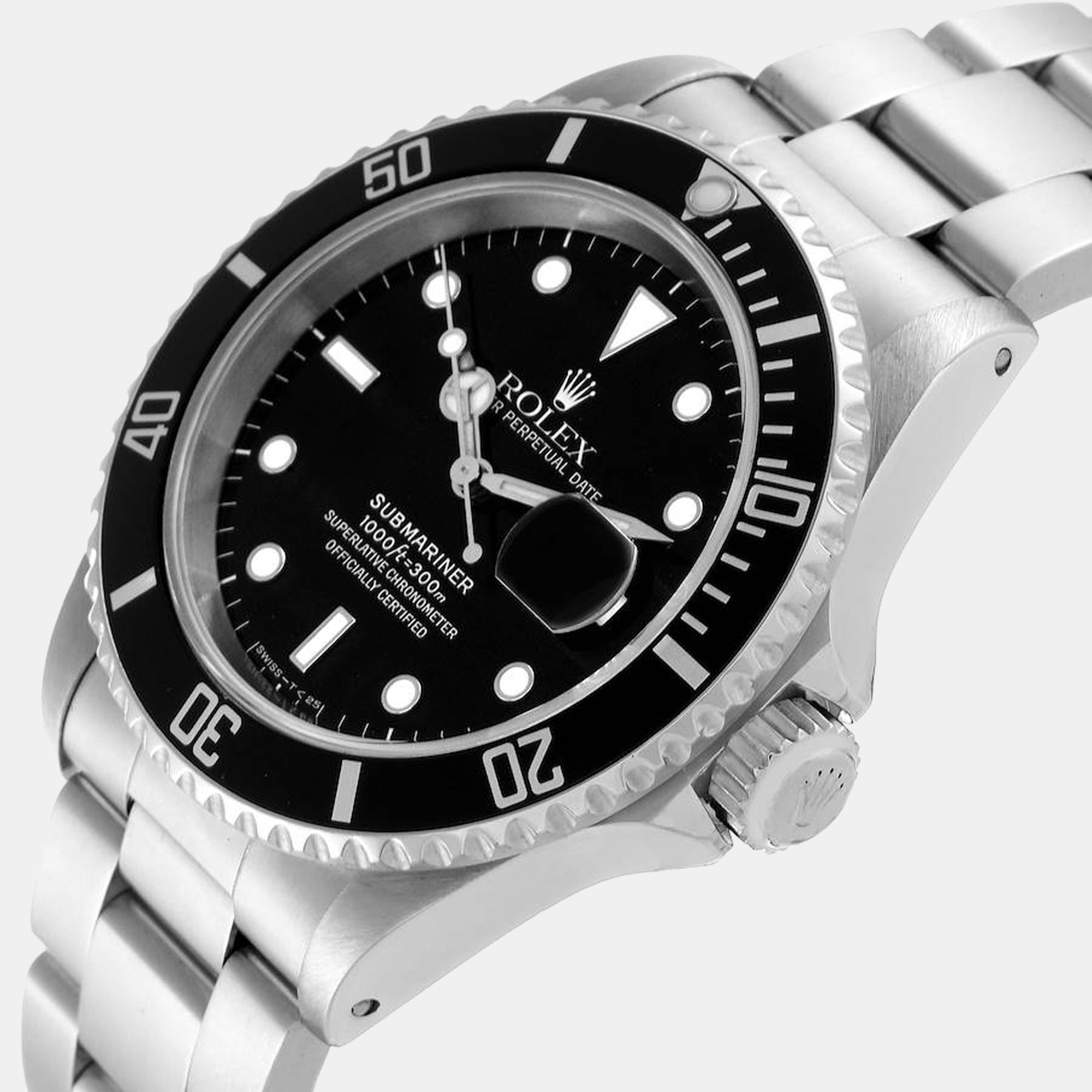 

Rolex Black Stainless Steel Submariner 16610 Automatic Men's Wristwatch 40 mm
