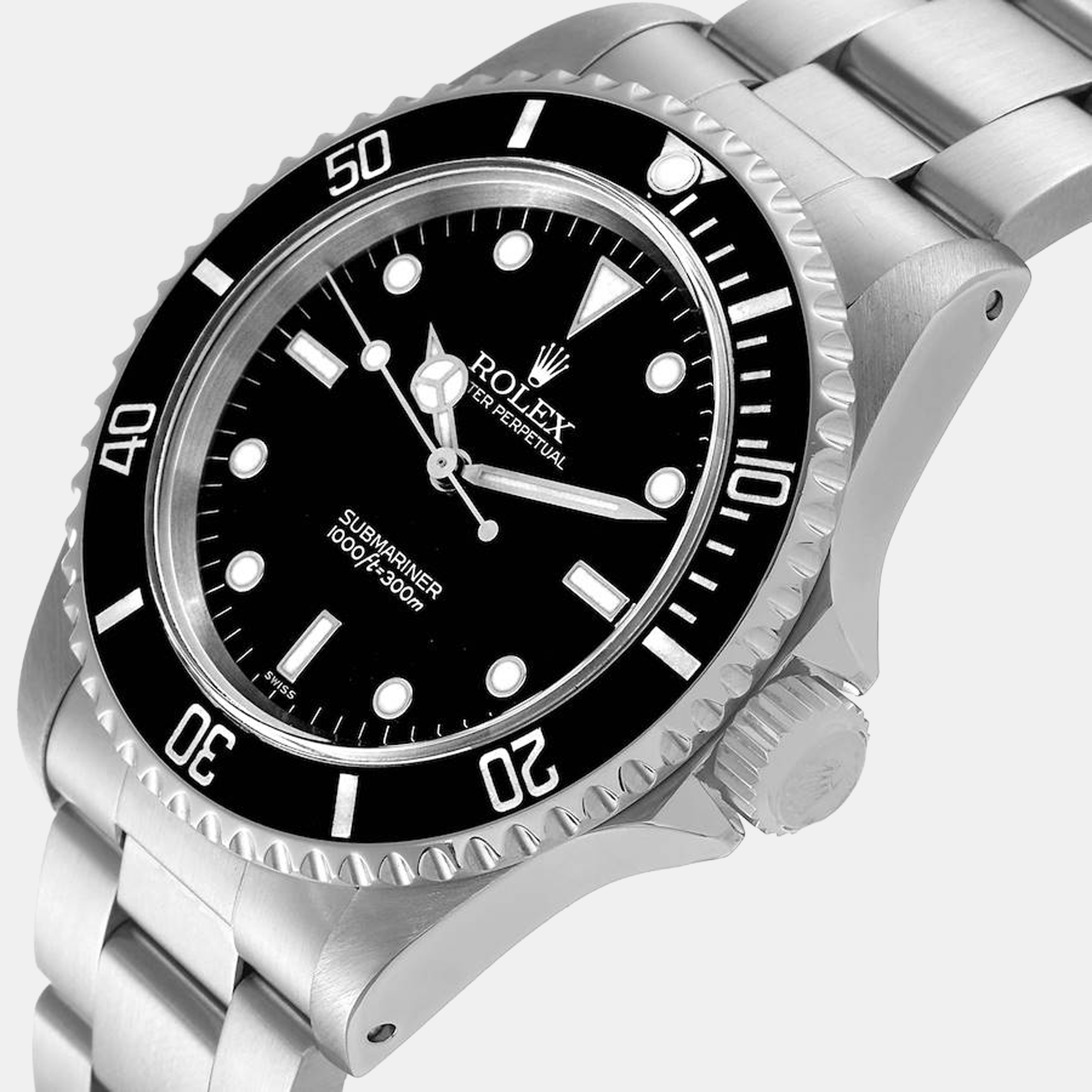

Rolex Black Stainless Steel Submariner 14060 Men's Wristwatch 40 mm