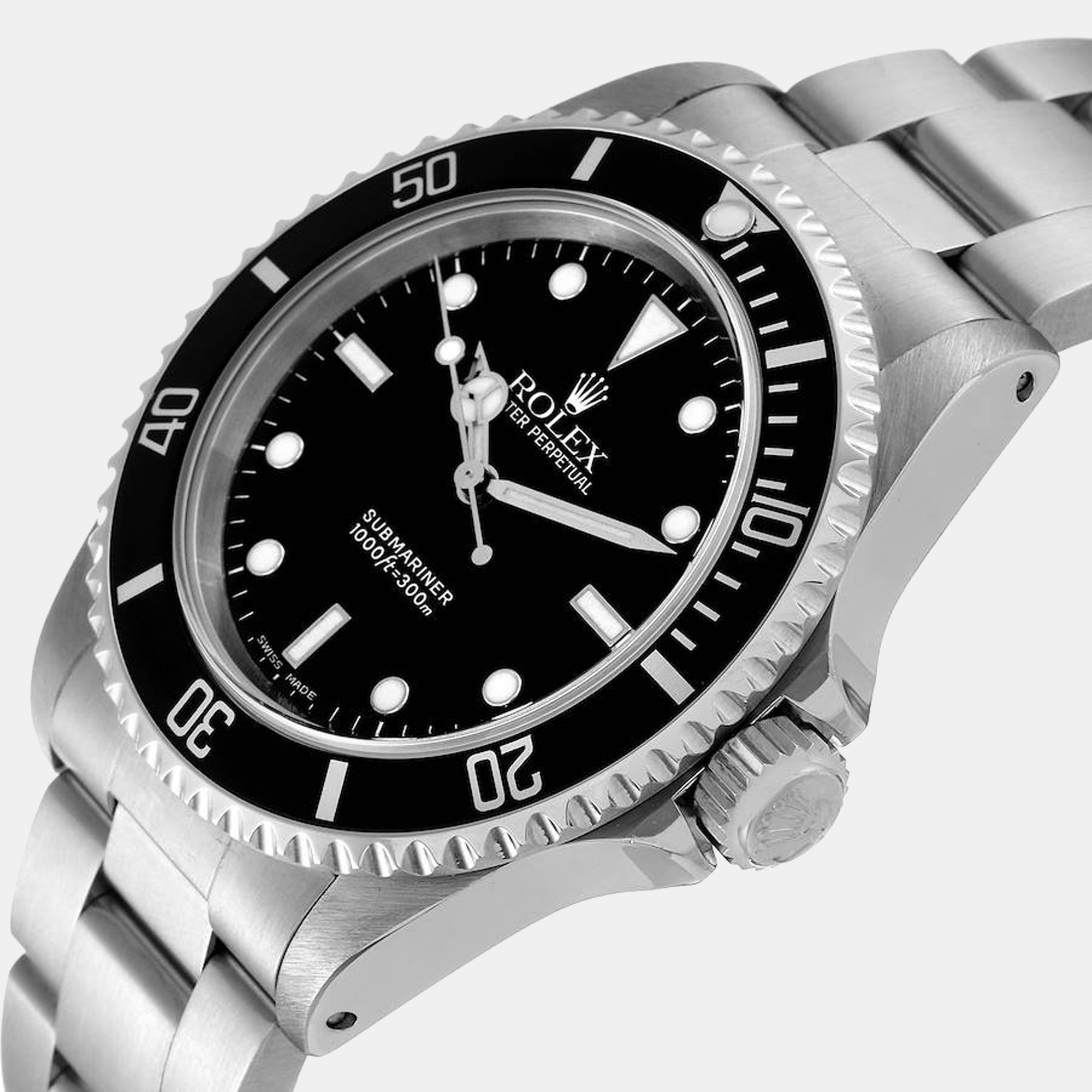 

Rolex Black Stainless Steel Submariner 14060 Automatic Men's Wristwatch 40 mm