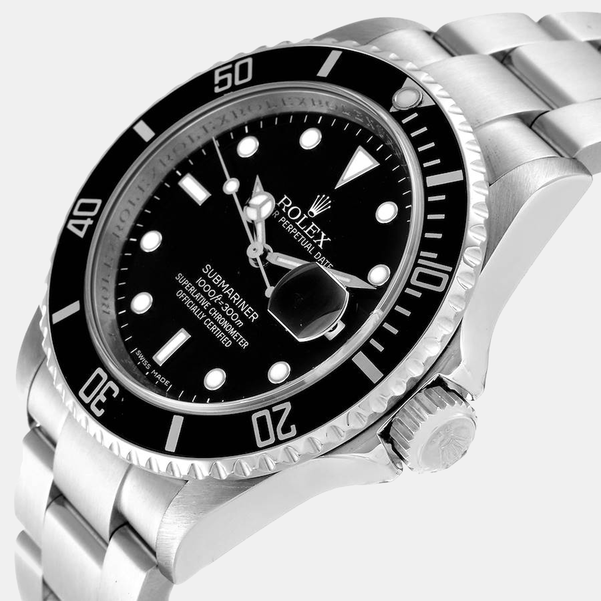 

Rolex Black Stainless Steel Submariner 16610 Automatic Men's Wristwatch 40 mm