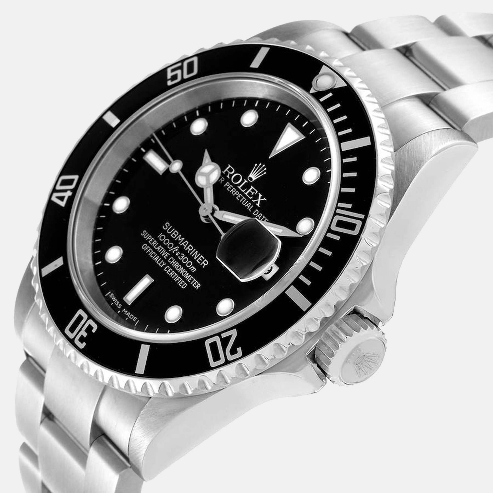 

Rolex Black Stainless Steel Submariner 16610 Men's Wristwatch 40 mm