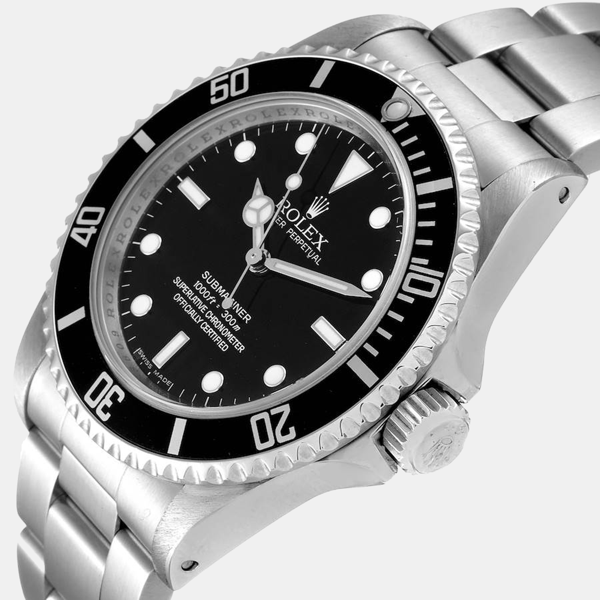 

Rolex Black Stainless Steel Submariner 14060 Men's Wristwatch 40 mm