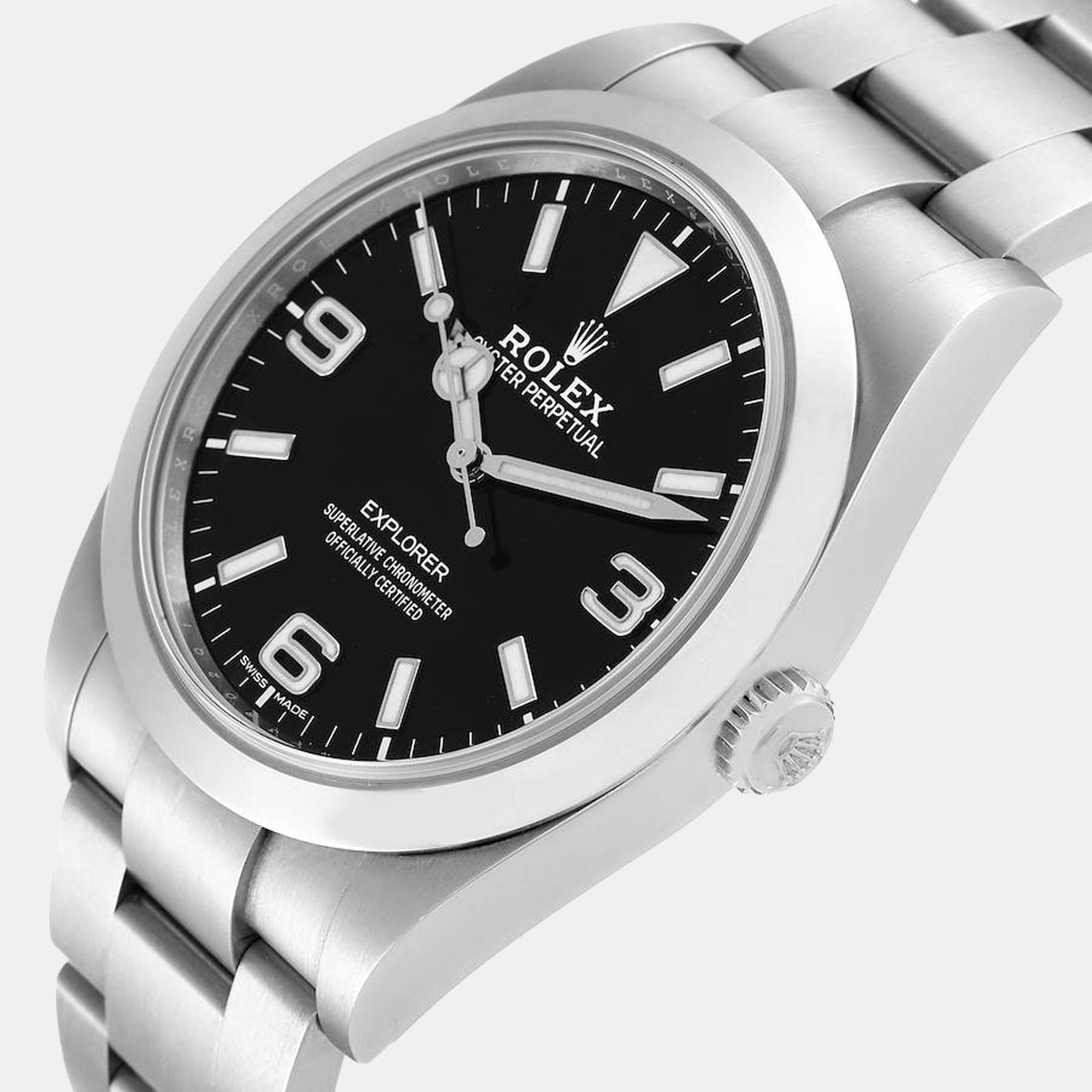 

Rolex Black Stainless Steel Explorer 214270 Men's Wristwatch 39 mm