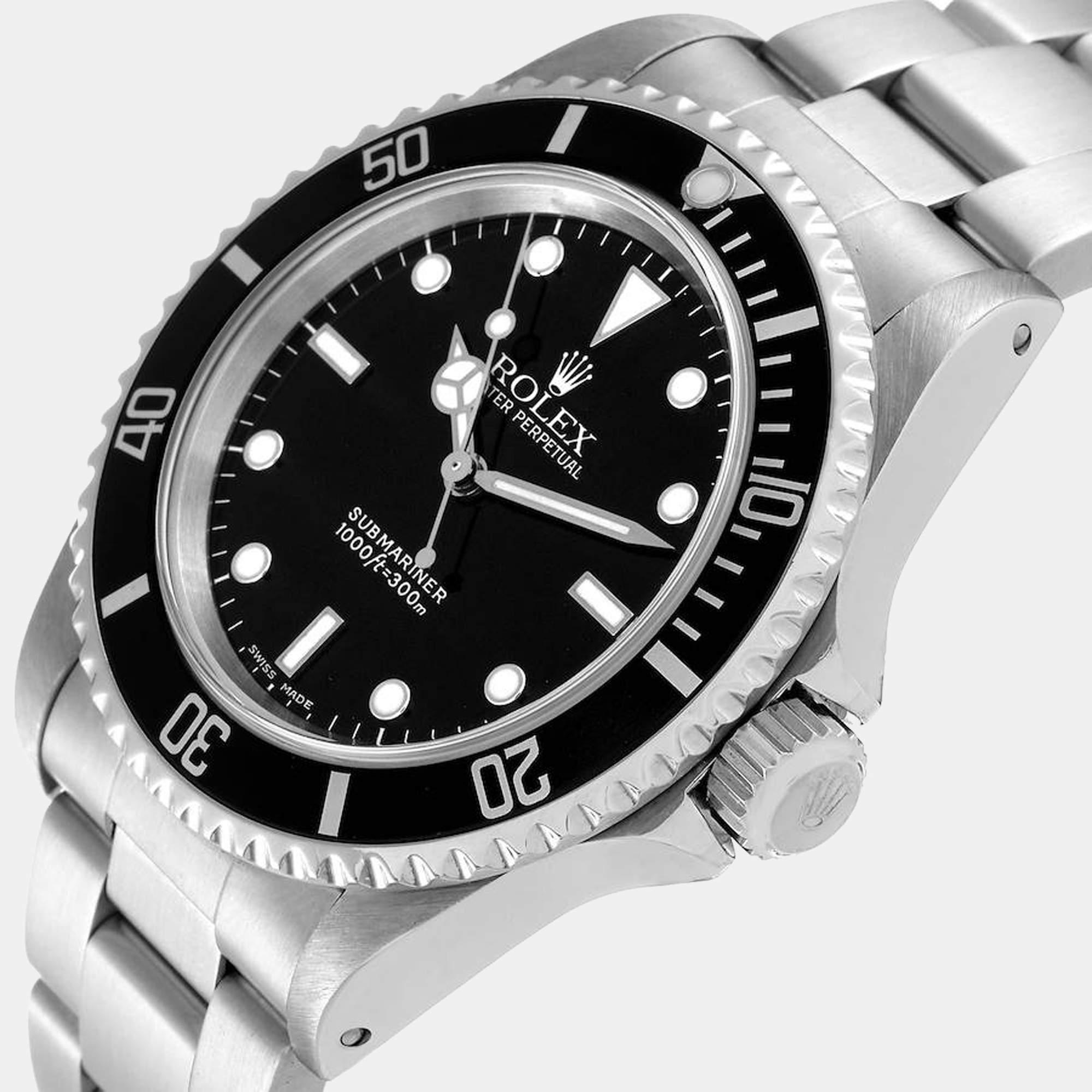 

Rolex Black Stainless Steel Submariner 14060 Men's Wristwatch 40 mm