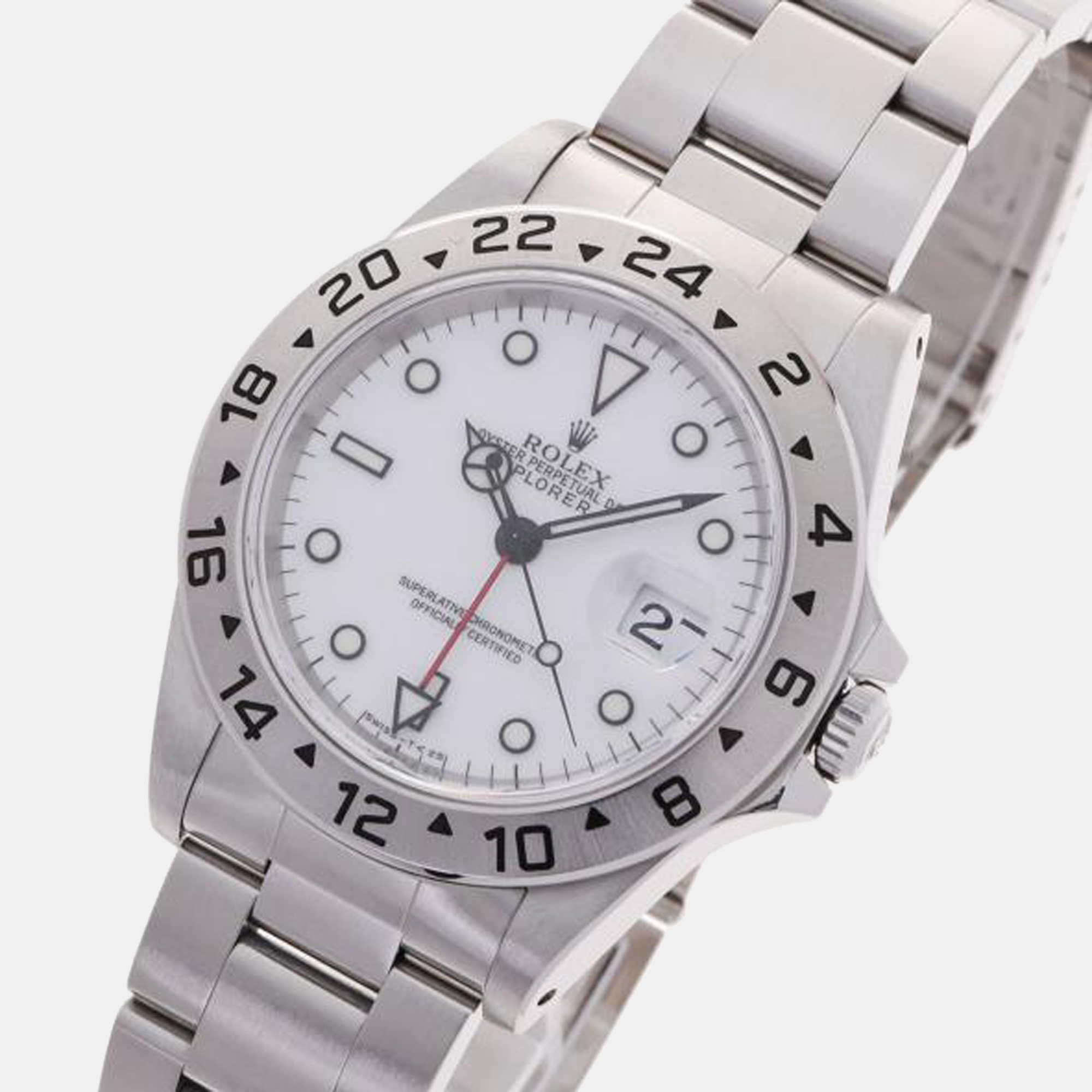 

Rolex White Stainless Steel Explorer II 16570 Men's Wristwatch 40 mm