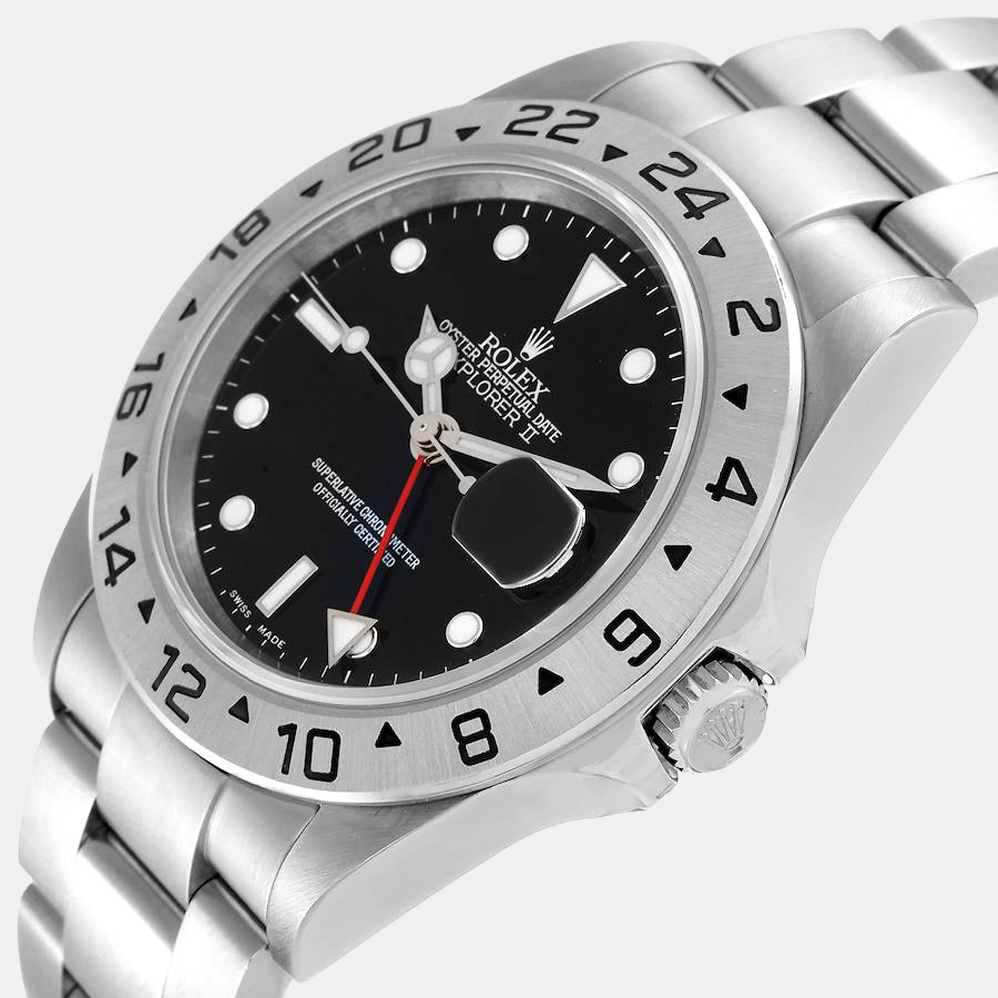 

Rolex Black Stainless Steel Explorer II 16570 Men's Wristwatch 40 mm