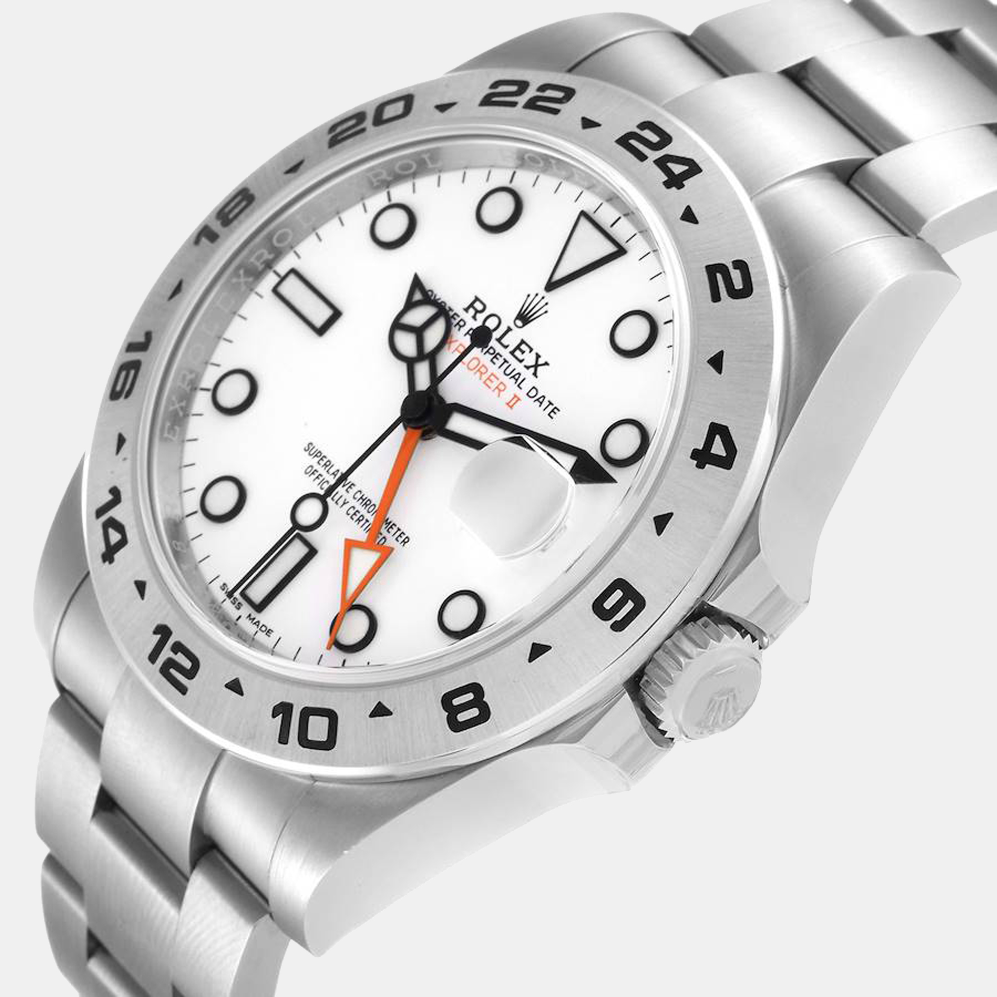 

Rolex White Stainless Steel Explorer II 216570 Men's Wristwatch 42 mm