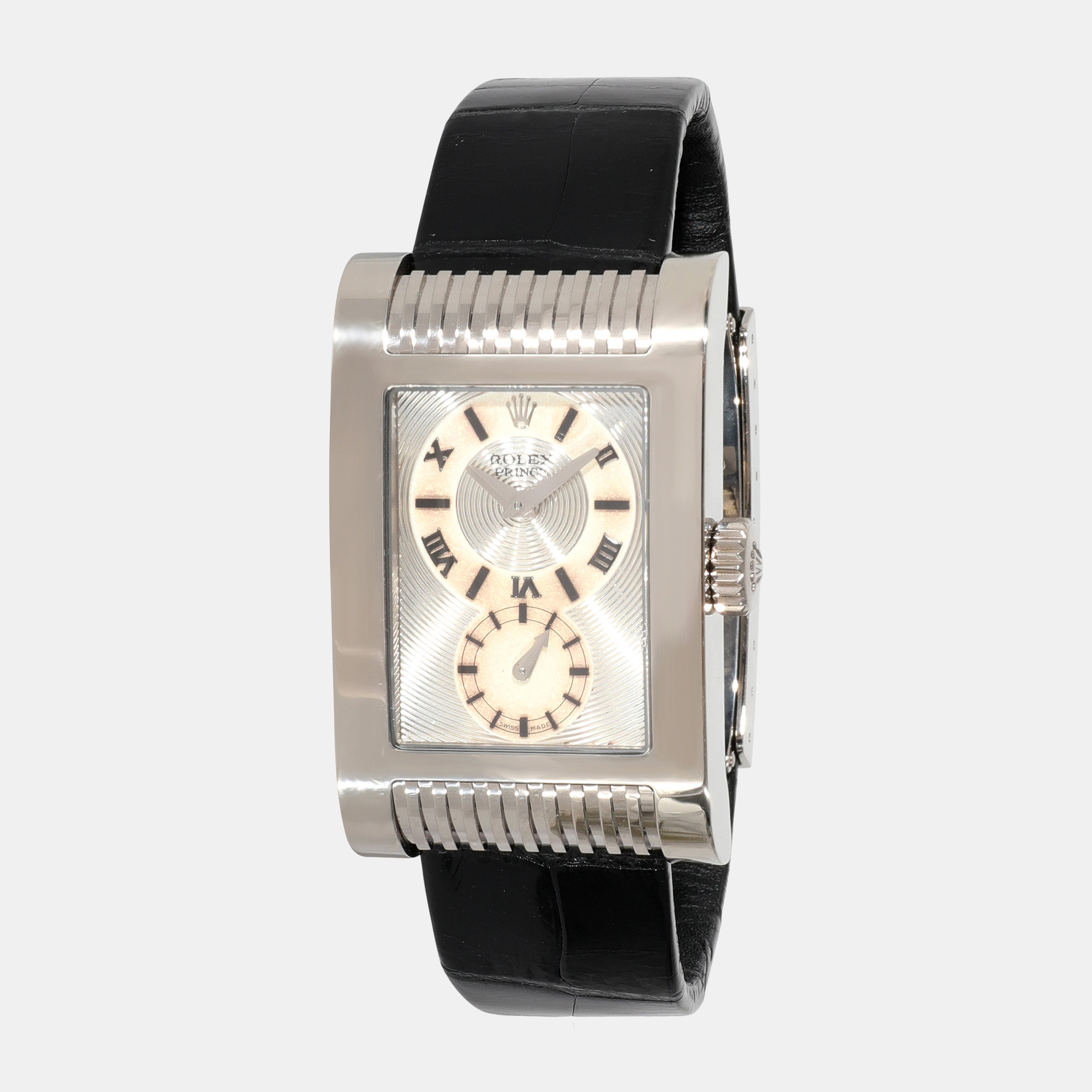 

Rolex Silver 18K White Gold Cellini Prince 5441/9 Men's Wristwatch 27 mm