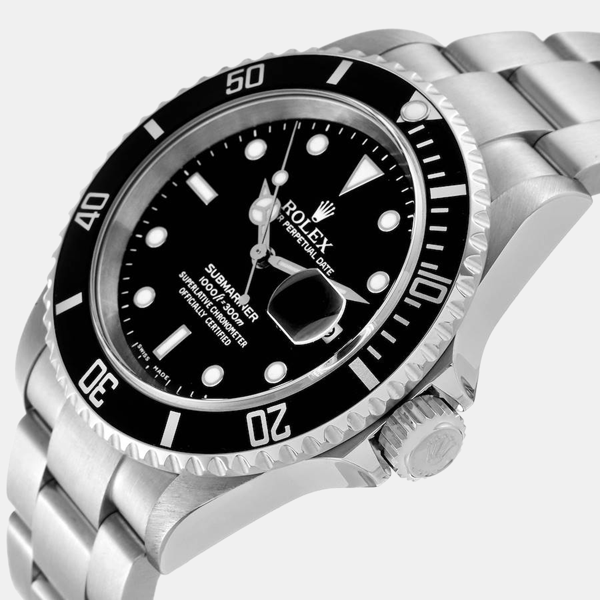 

Rolex Black Stainless Steel Submariner 16610 Men's Wristwatch 40 mm