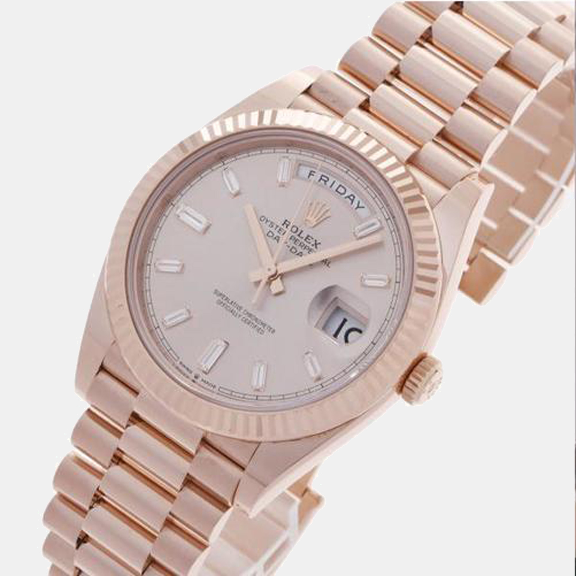 

Rolex Pink 18K Rose Gold Day - Date President 228235 Automatic Men's Wristwatch 40 mm