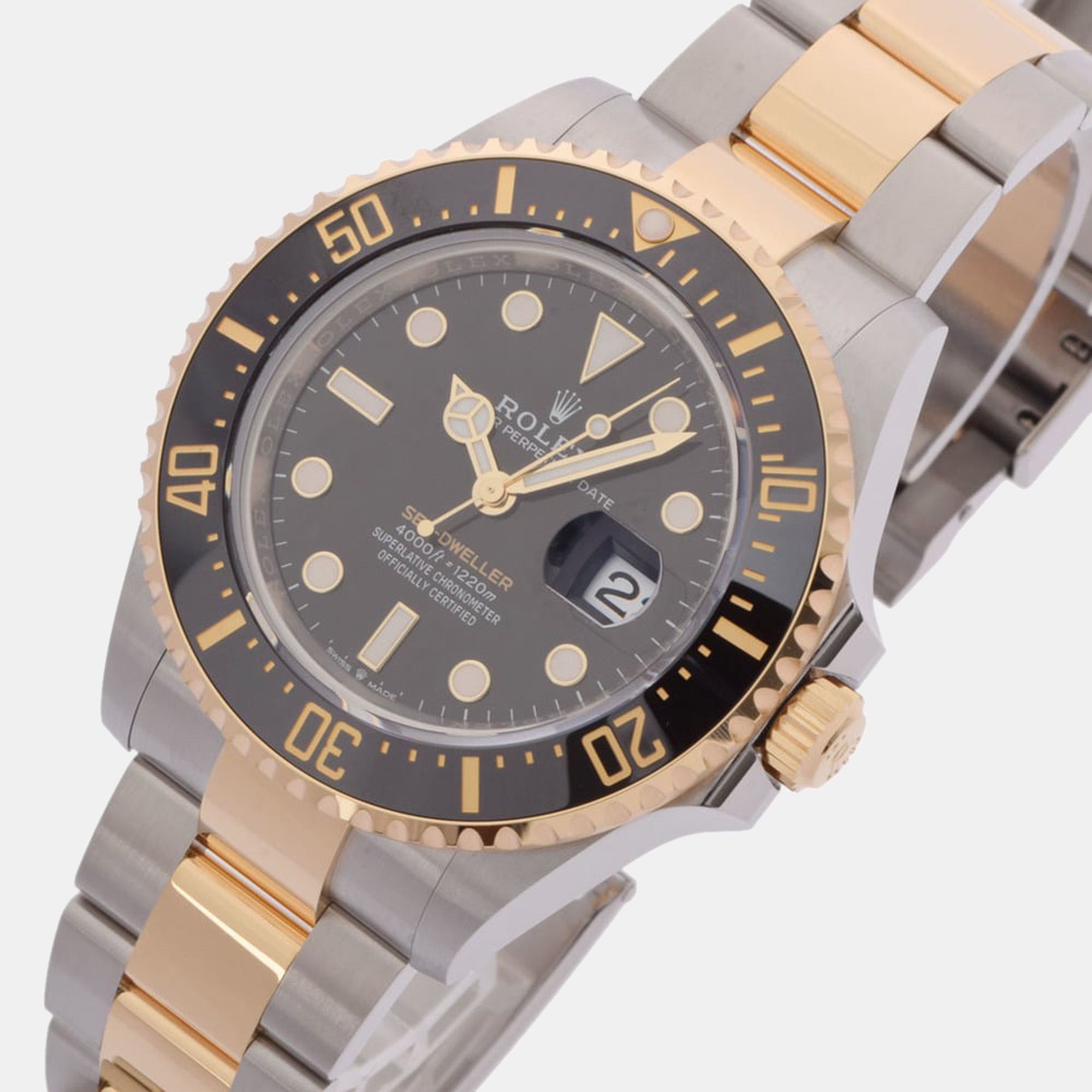 

Rolex Black 18K Yellow Gold And Stainless Steel Sea-Dweller 126603 Men's Wristwatch 43 mm