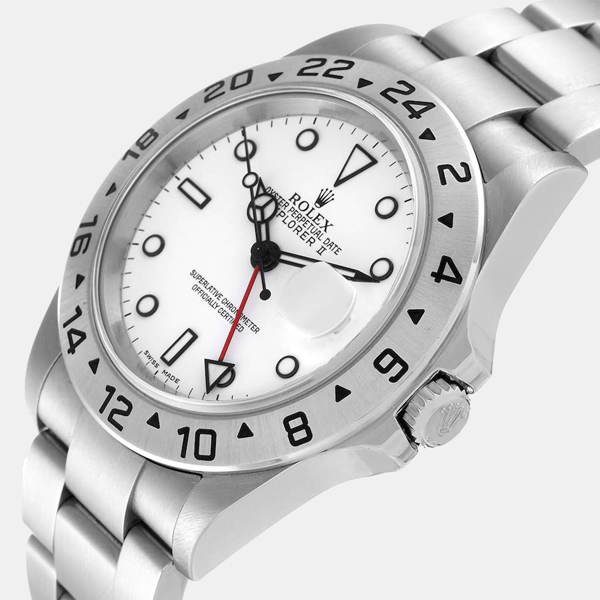

Rolex White Stainless Steel Explorer II 16570 Men's Wristwatch 40 mm