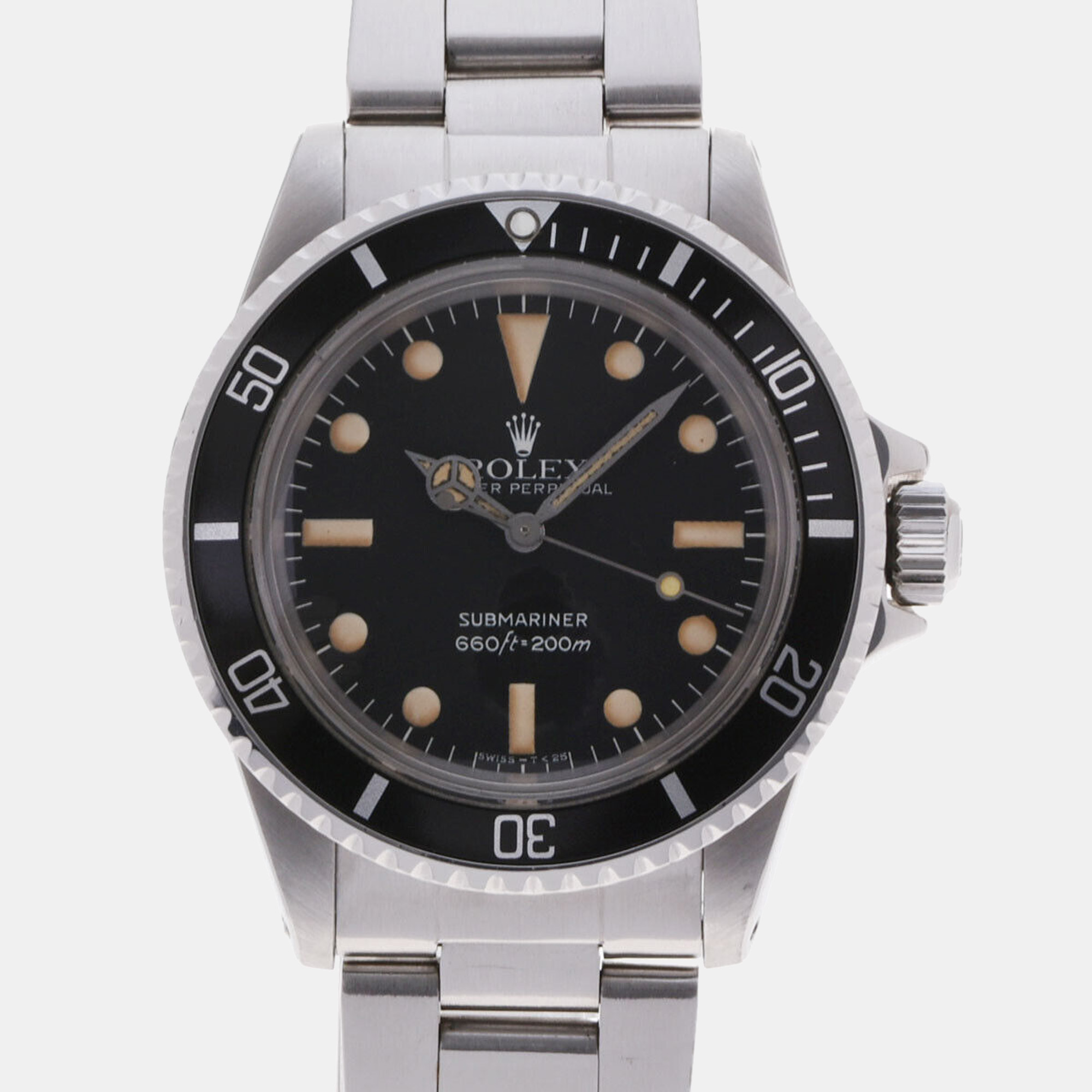 Pre-owned Rolex Black Stainless Steel Submariner 5513 Men's Wristwatch 40 Mm