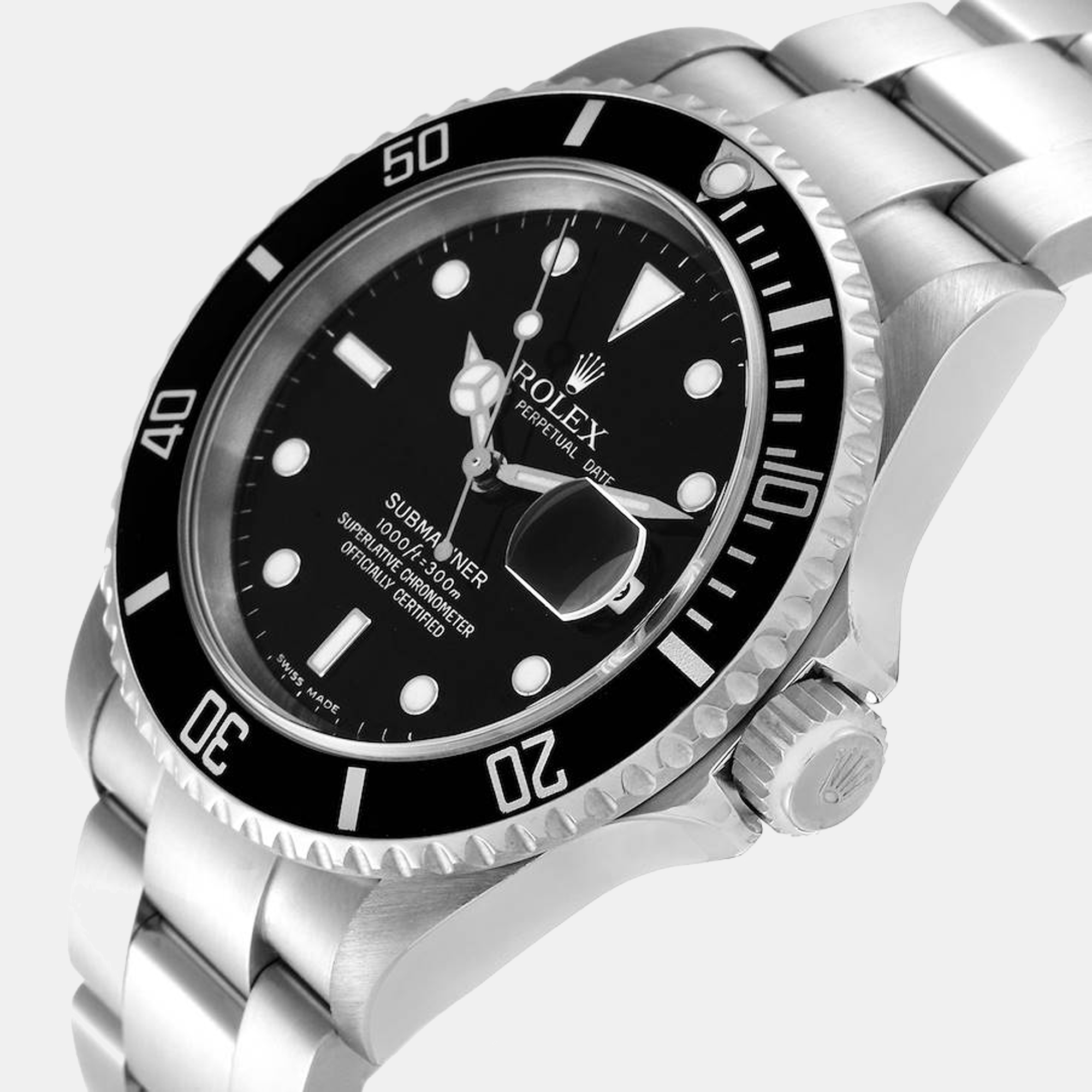 

Rolex Black Stainless Steel Submariner 16610 Men's Wristwatch 40 mm