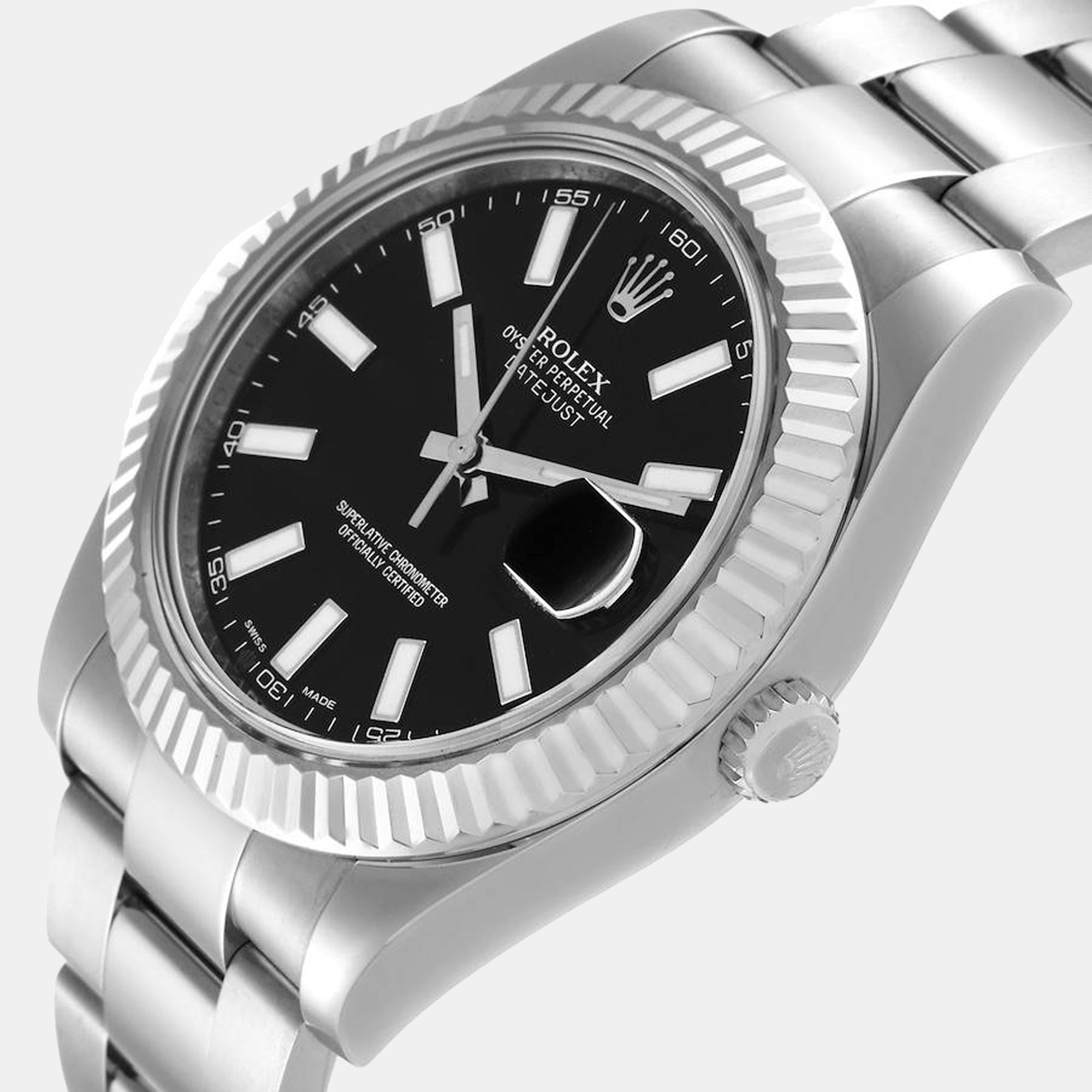 

Rolex Black Stainless Steel Datejust II 116334 Men's Wristwatch 41 mm