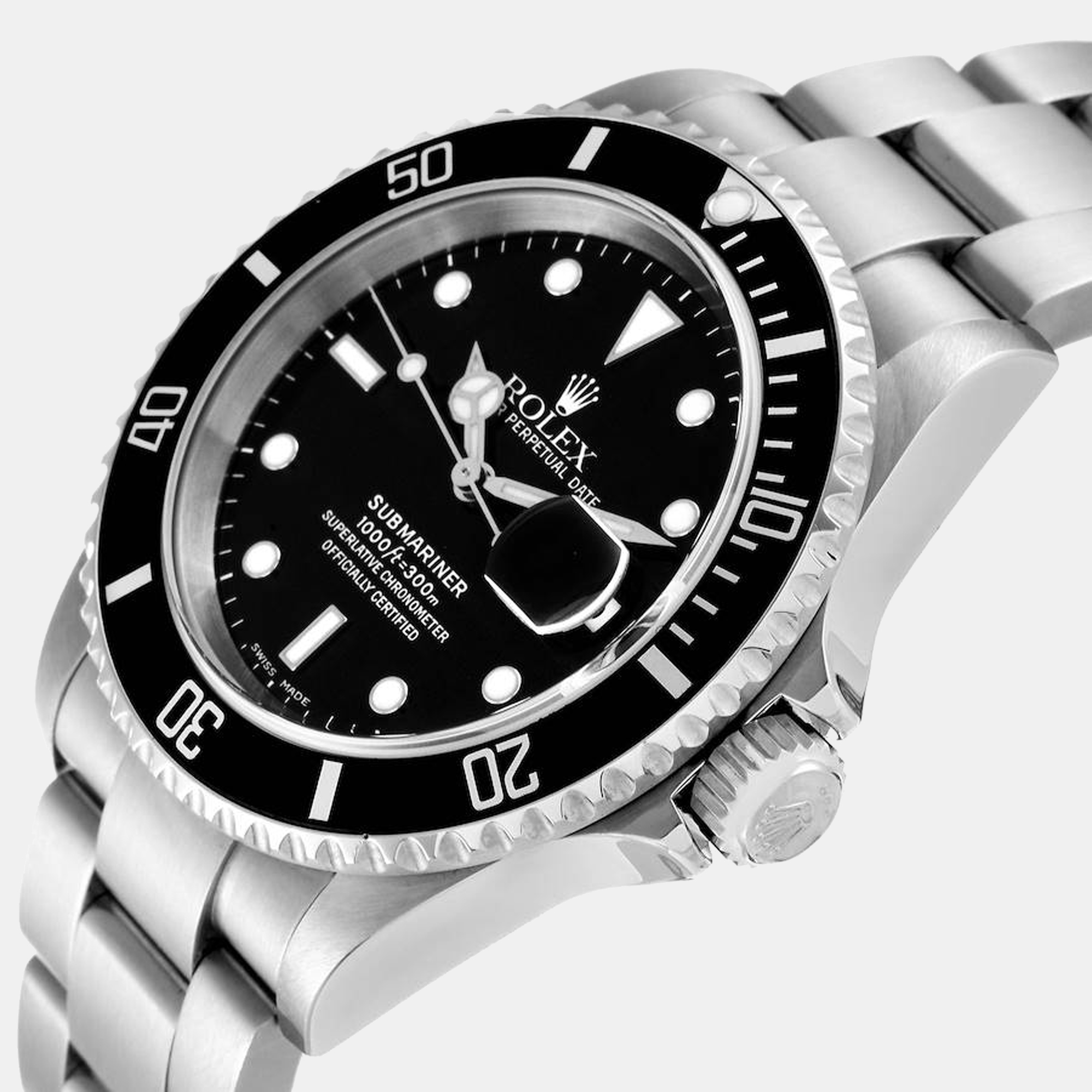 

Rolex Black Stainless Steel Submariner 16610 Men's Wristwatch 40 mm
