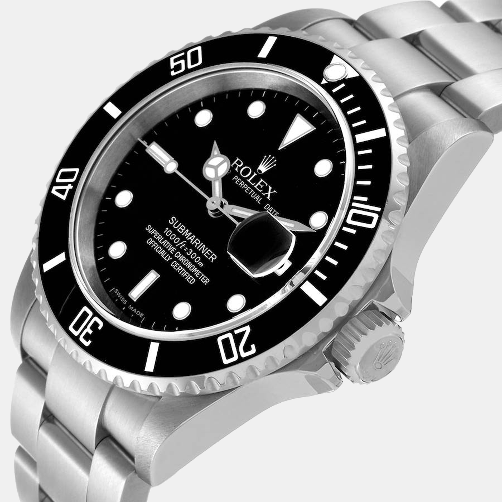 

Rolex Black Stainless Steel Submariner 16610 Men's Wristwatch 40 mm