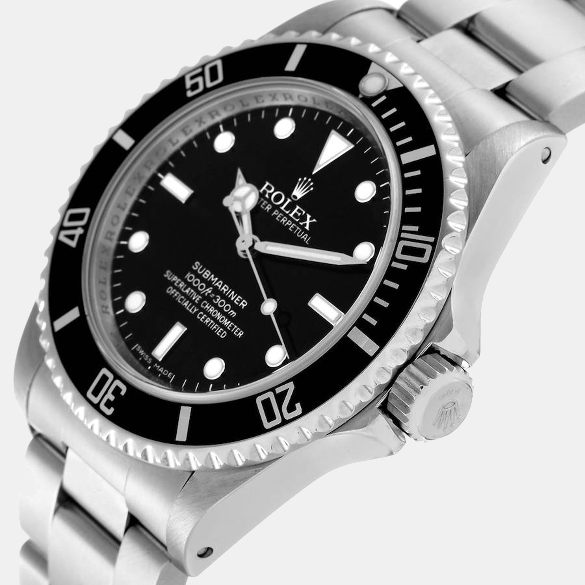 

Rolex Black Stainless Steel Submariner 14060 Men's Wristwatch 40 mm