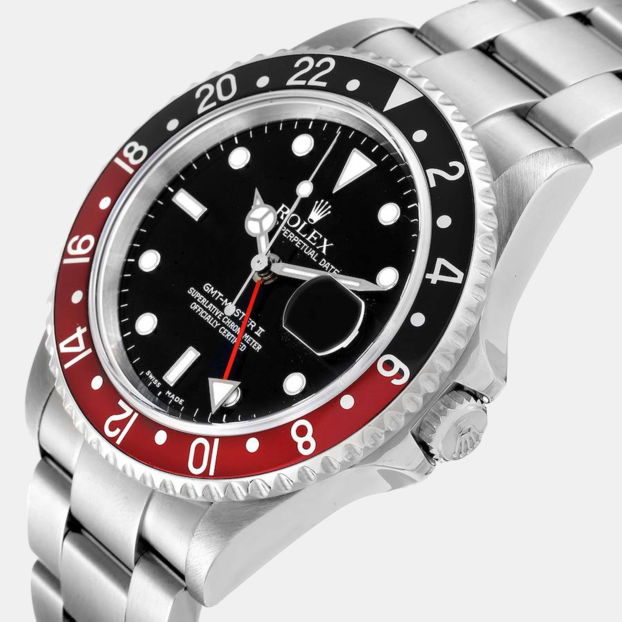 

Rolex Black Stainless Steel GMT-Master II Coke 16710 Men's Wristwatch 40 mm