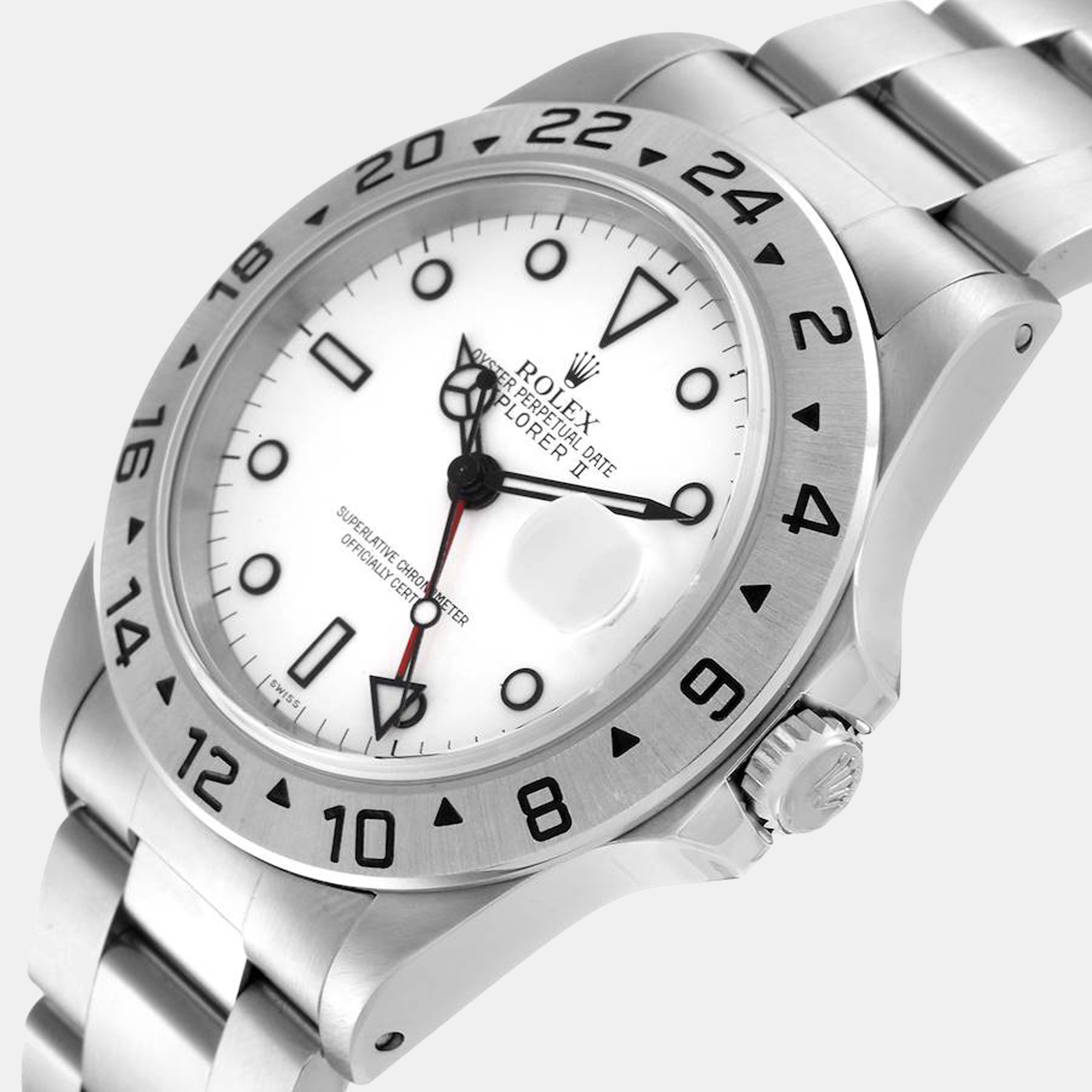 

Rolex White Stainless Steel Explorer II 16570 Men's Wristwatch 40 mm