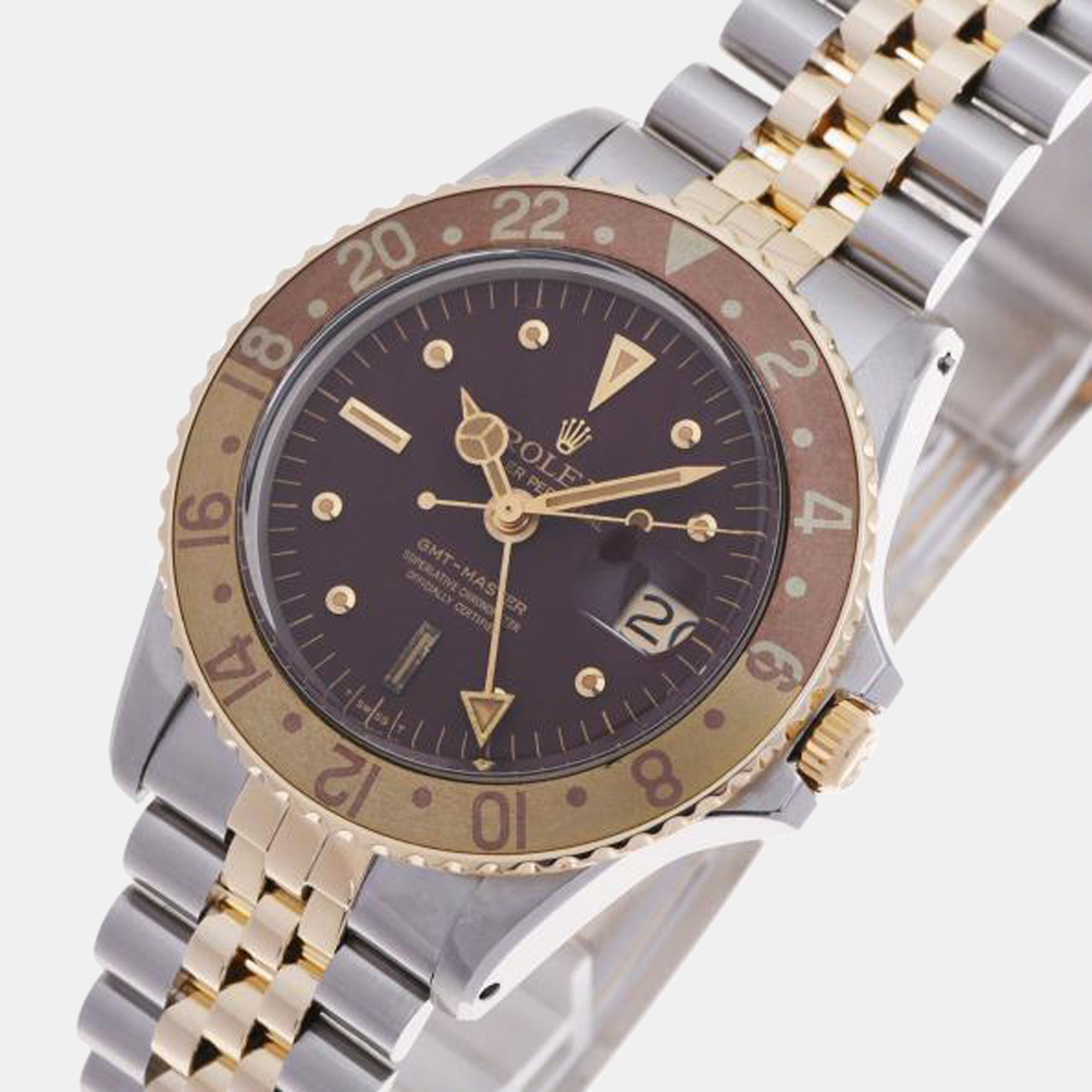 

Rolex Brown 18K Yellow Gold And Stainless Steel GMT-Master 1675/3 Men's Wristwatch 40 mm