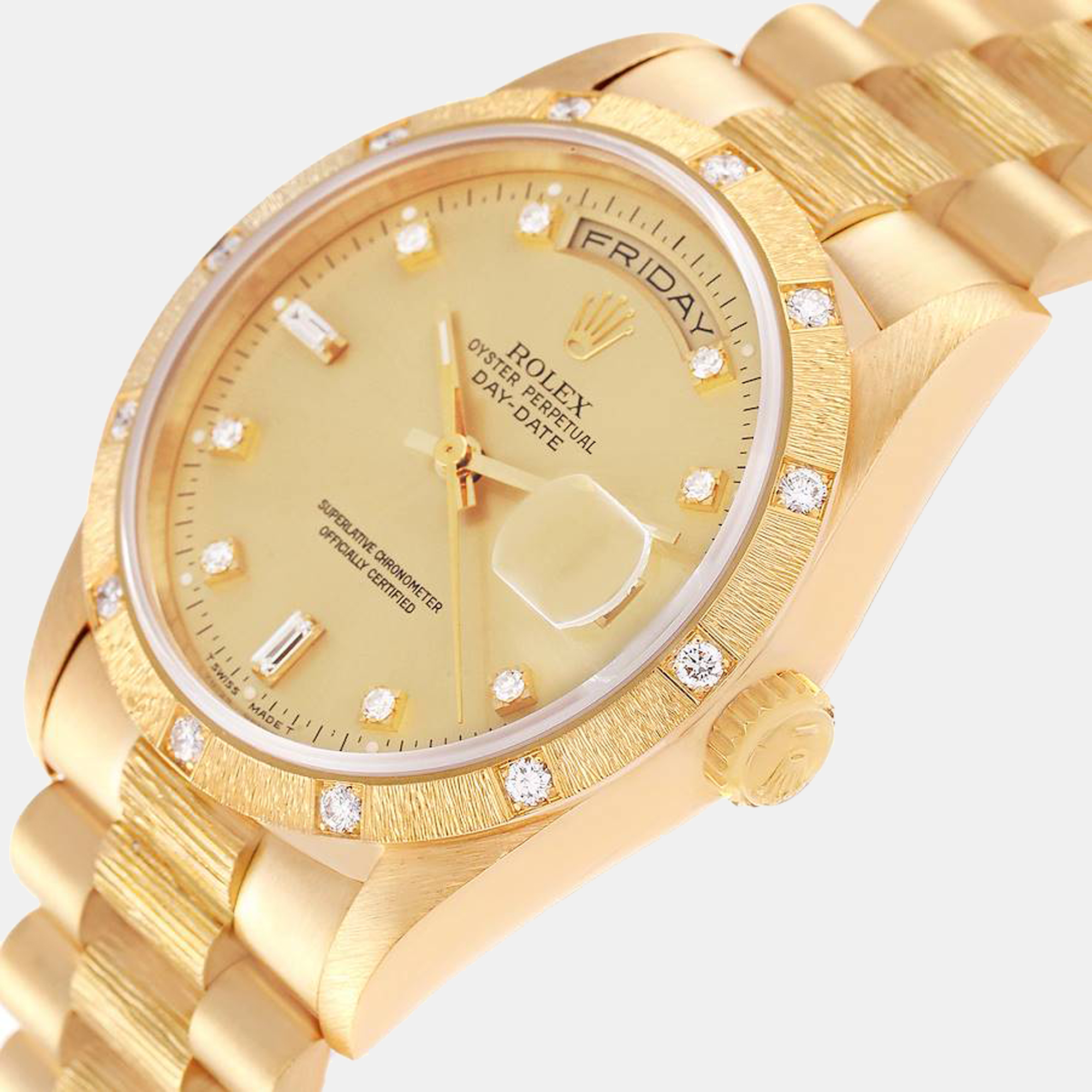 

Rolex President Day-Date 18K Yellow Gold Diamond Men's Watch 18308