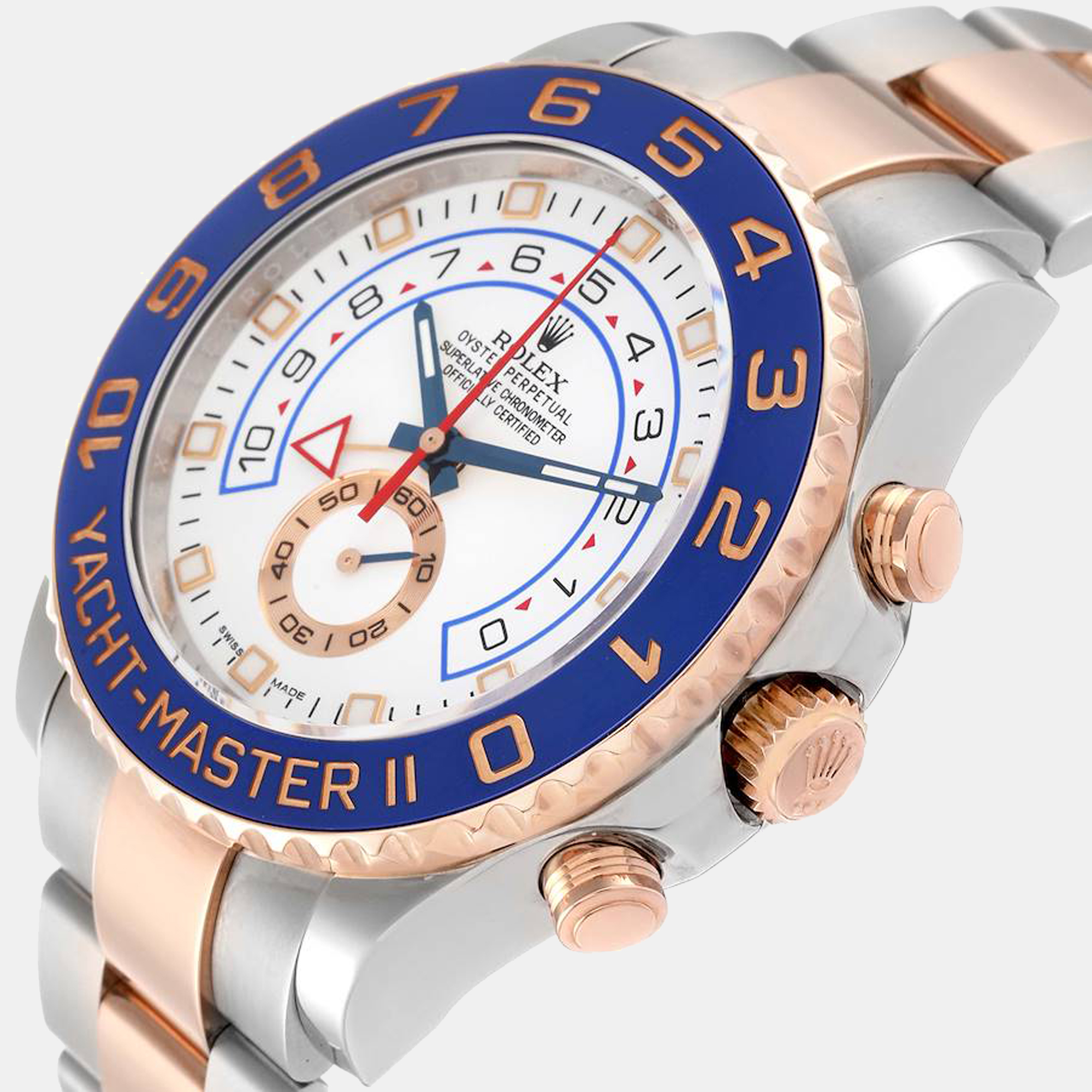 

Rolex Yachtmaster II Steel Rose Gold Men's Watch 116681, White